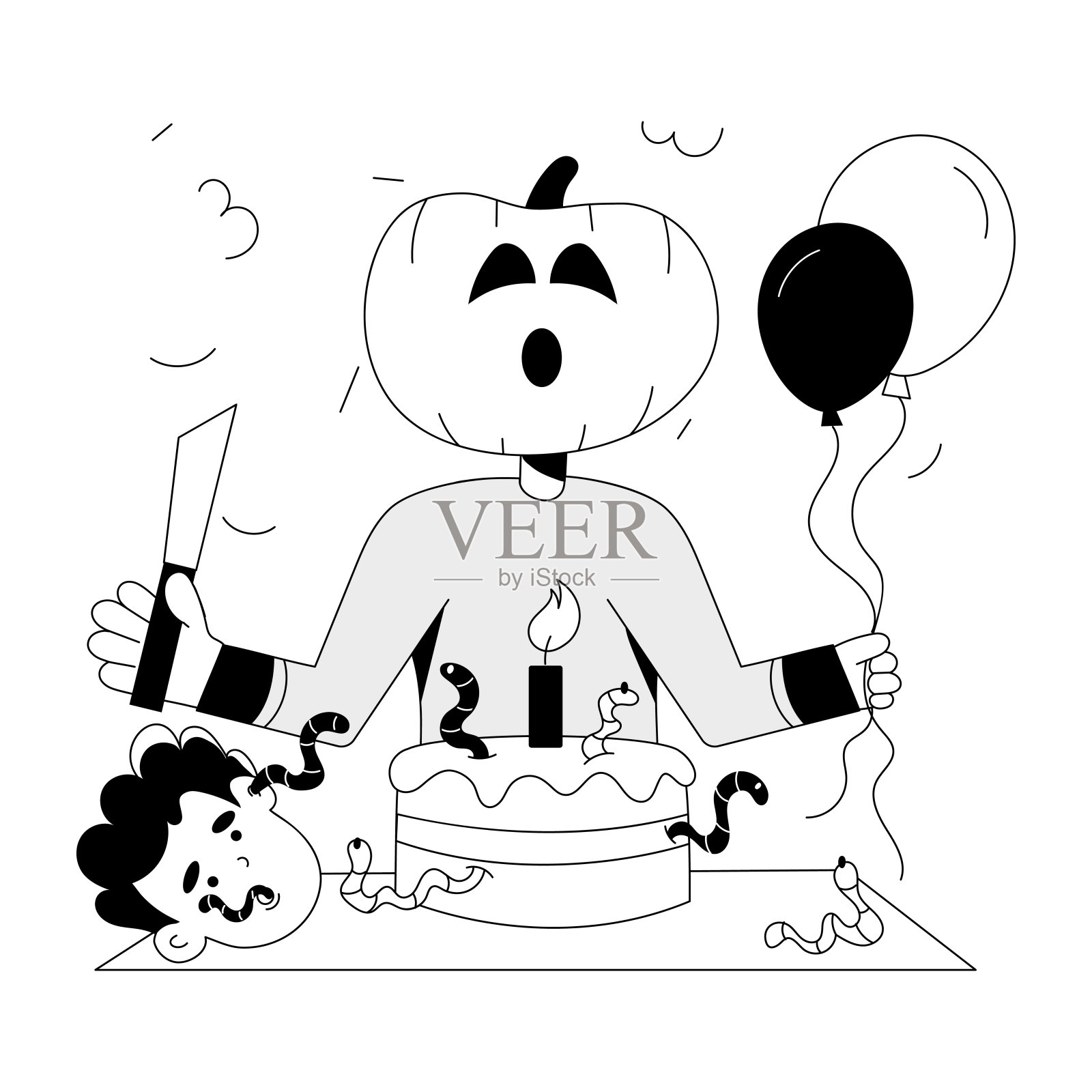 万圣节蛋糕插画图片素材