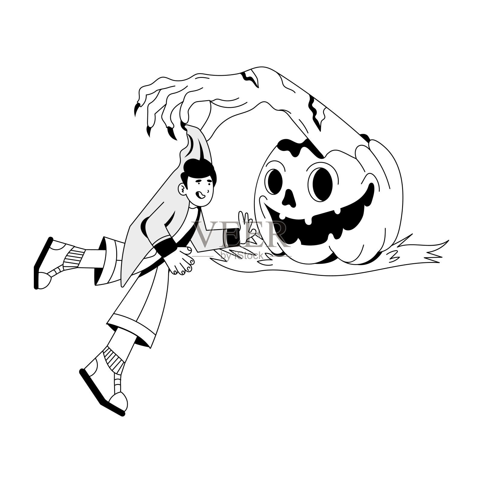 可怕的南瓜插画图片素材