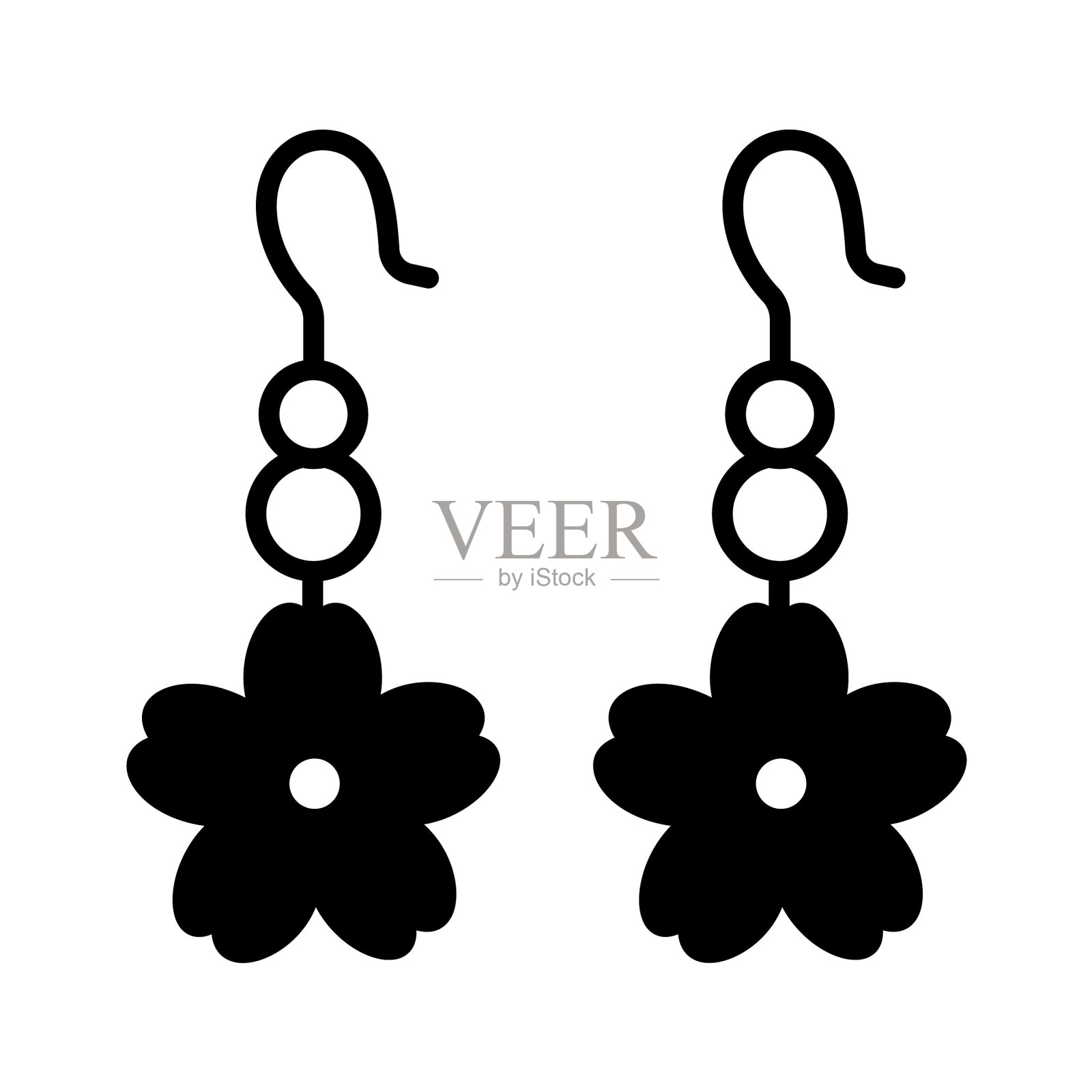 女性时尚字形矢量图标,可以很容易地编辑或修改插画图片素材