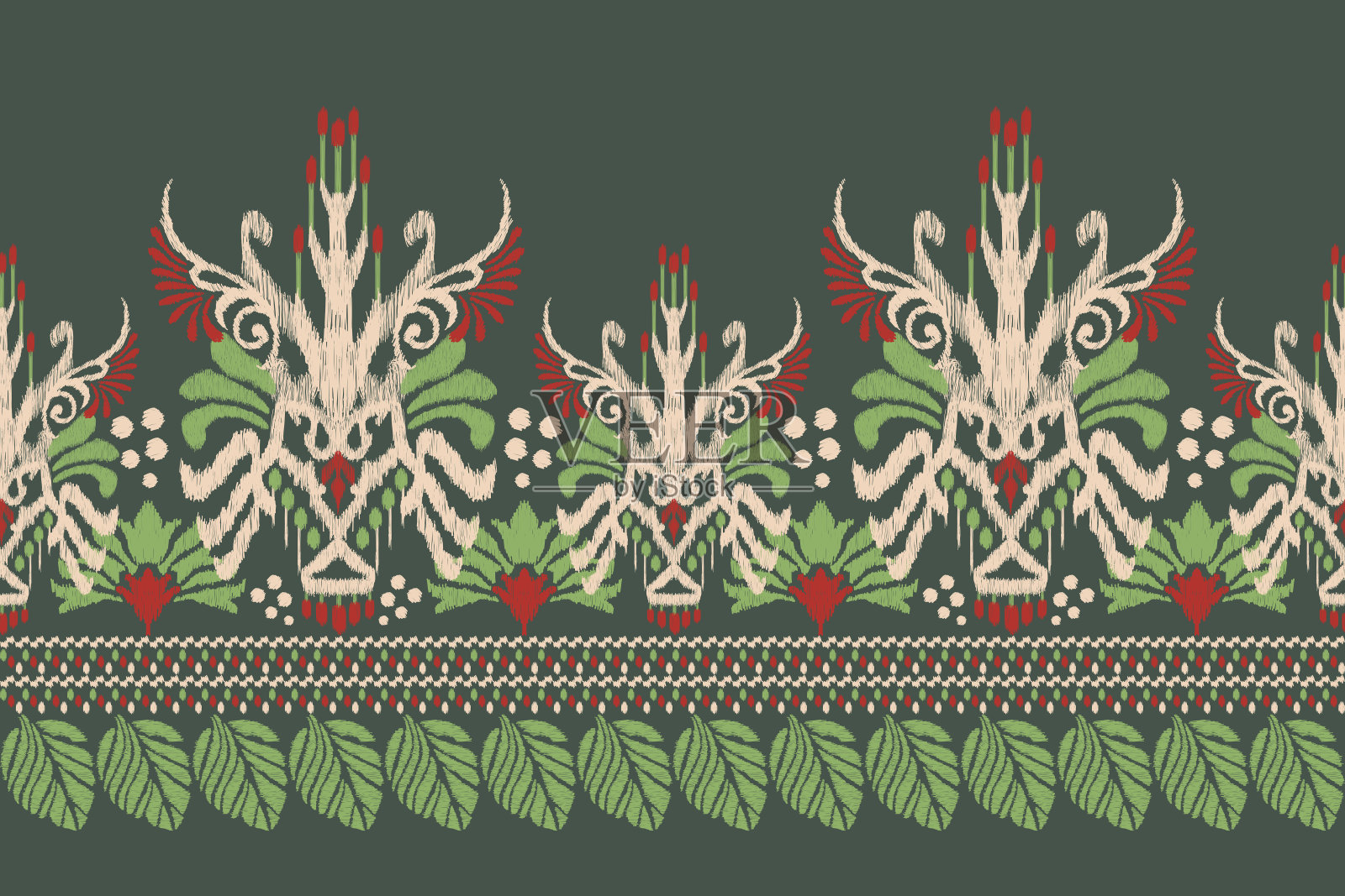 印度伊卡特花卉佩斯利图案载体插画图片素材