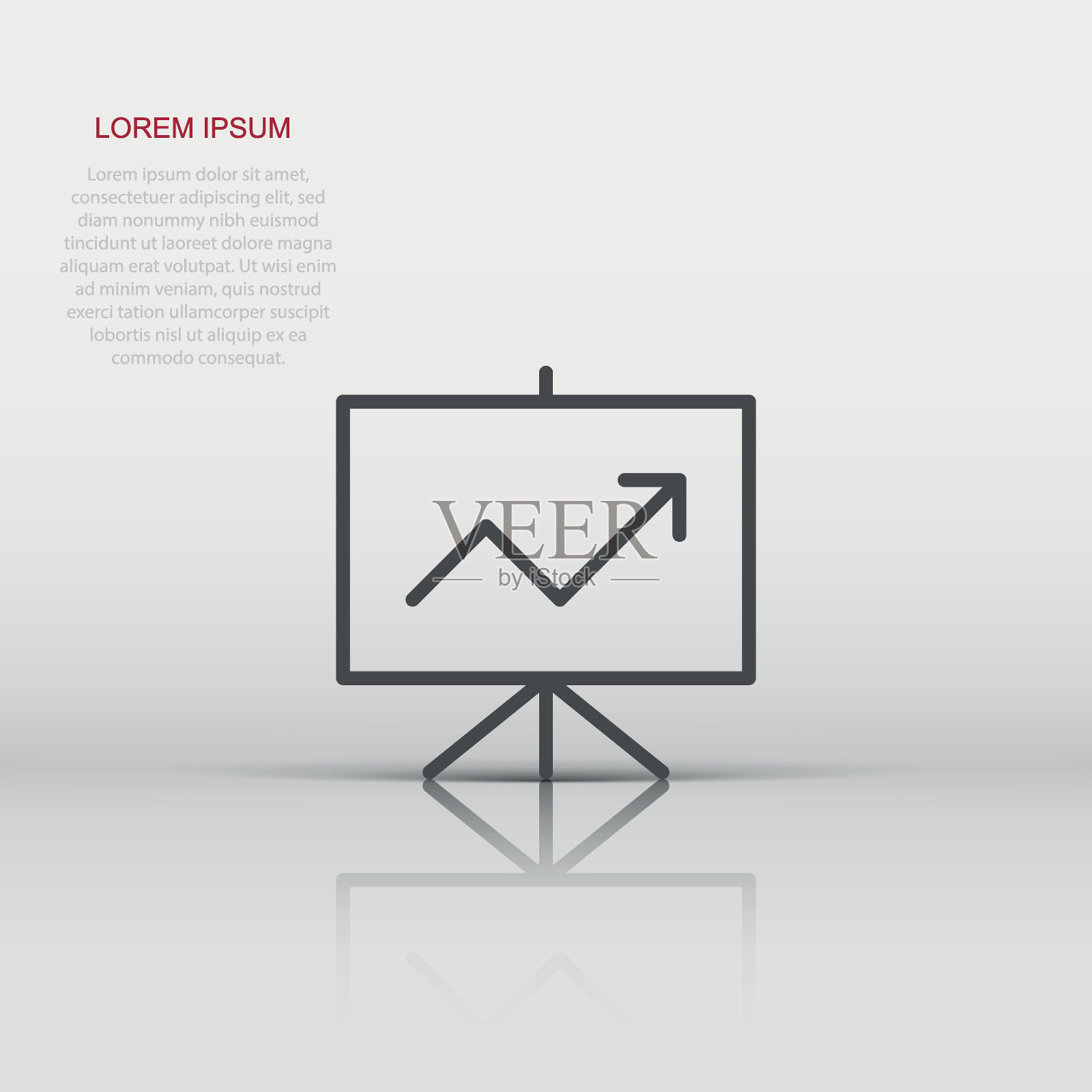 平面风格的增长图表图标。金融图表矢量插图在白色孤立的背景。箭头向上的经营理念。插画图片素材