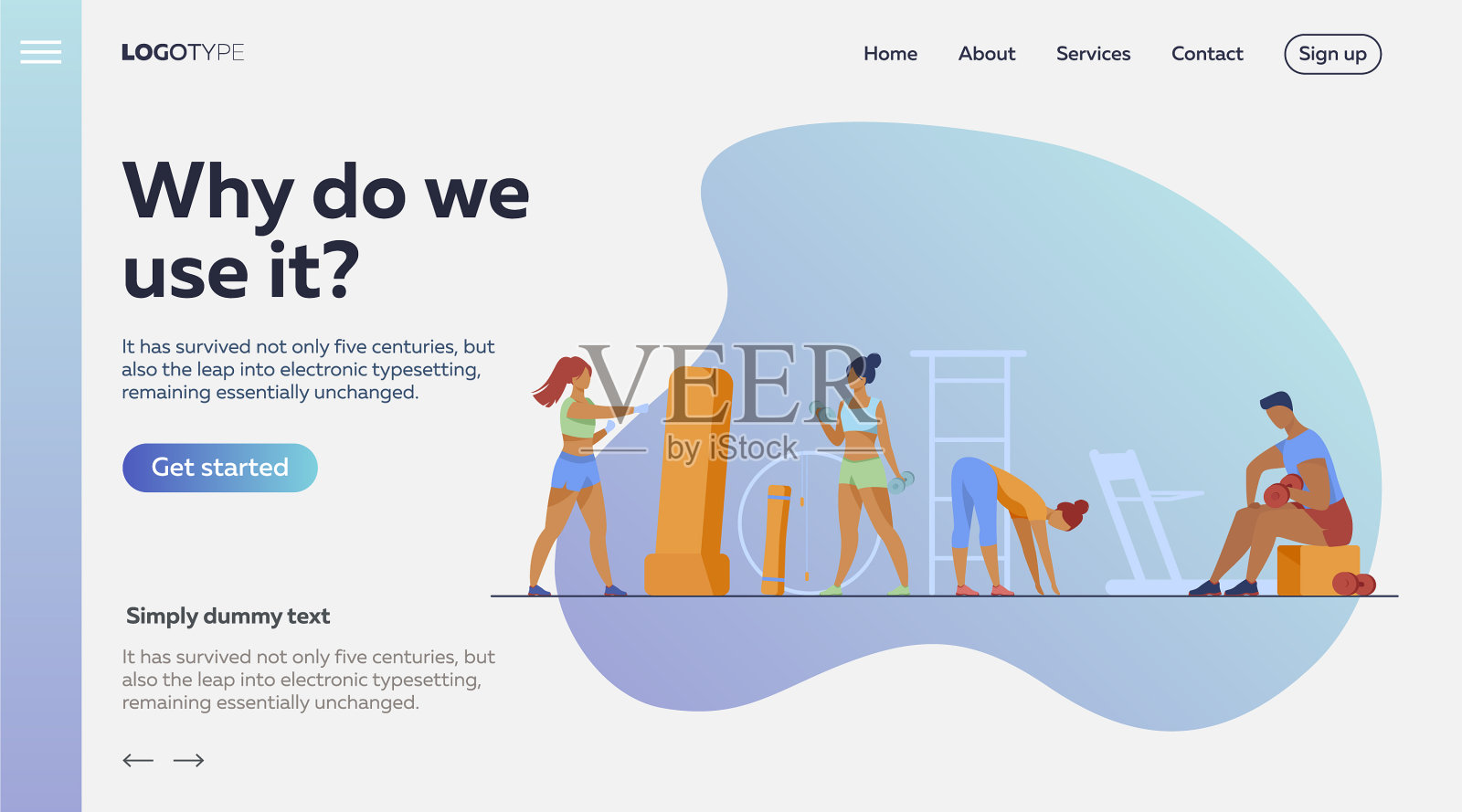 健身俱乐部的人插画图片素材