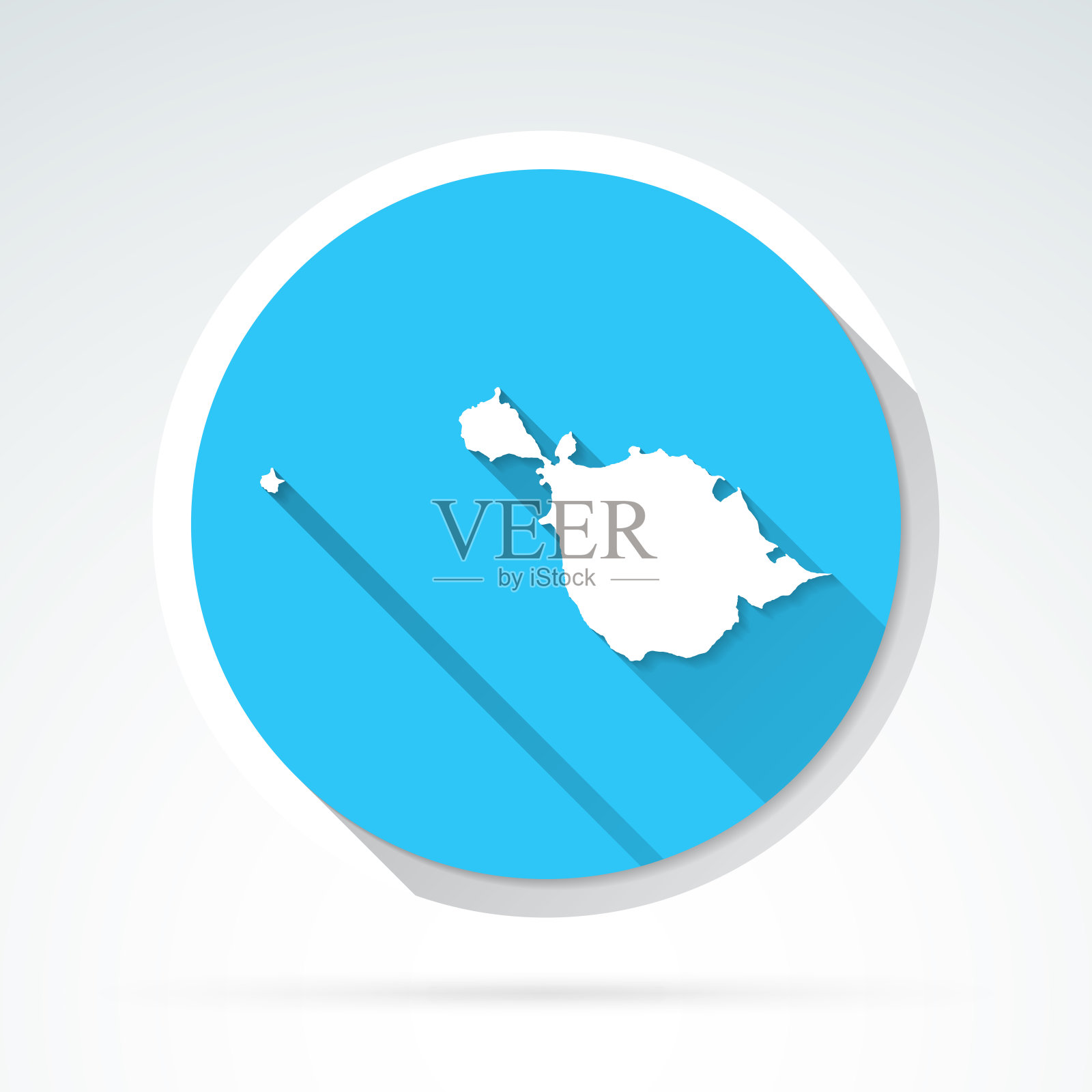 赫德岛和麦当劳岛地图图标-平面设计与长影子插画图片素材