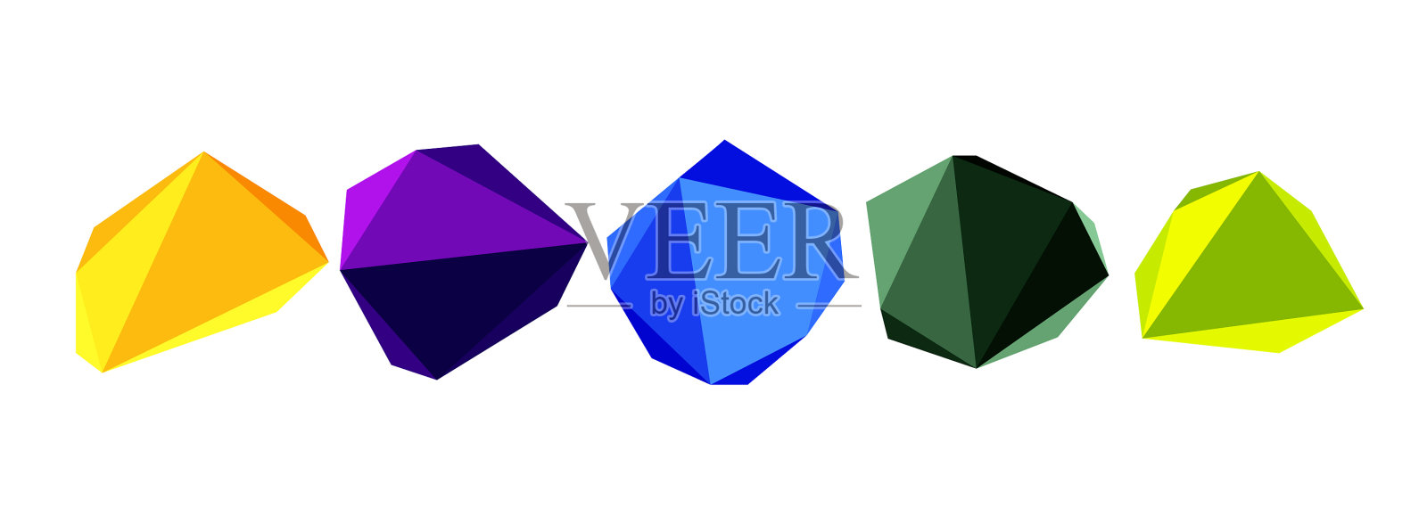 抽象低聚石设计几何三维设计元素图片