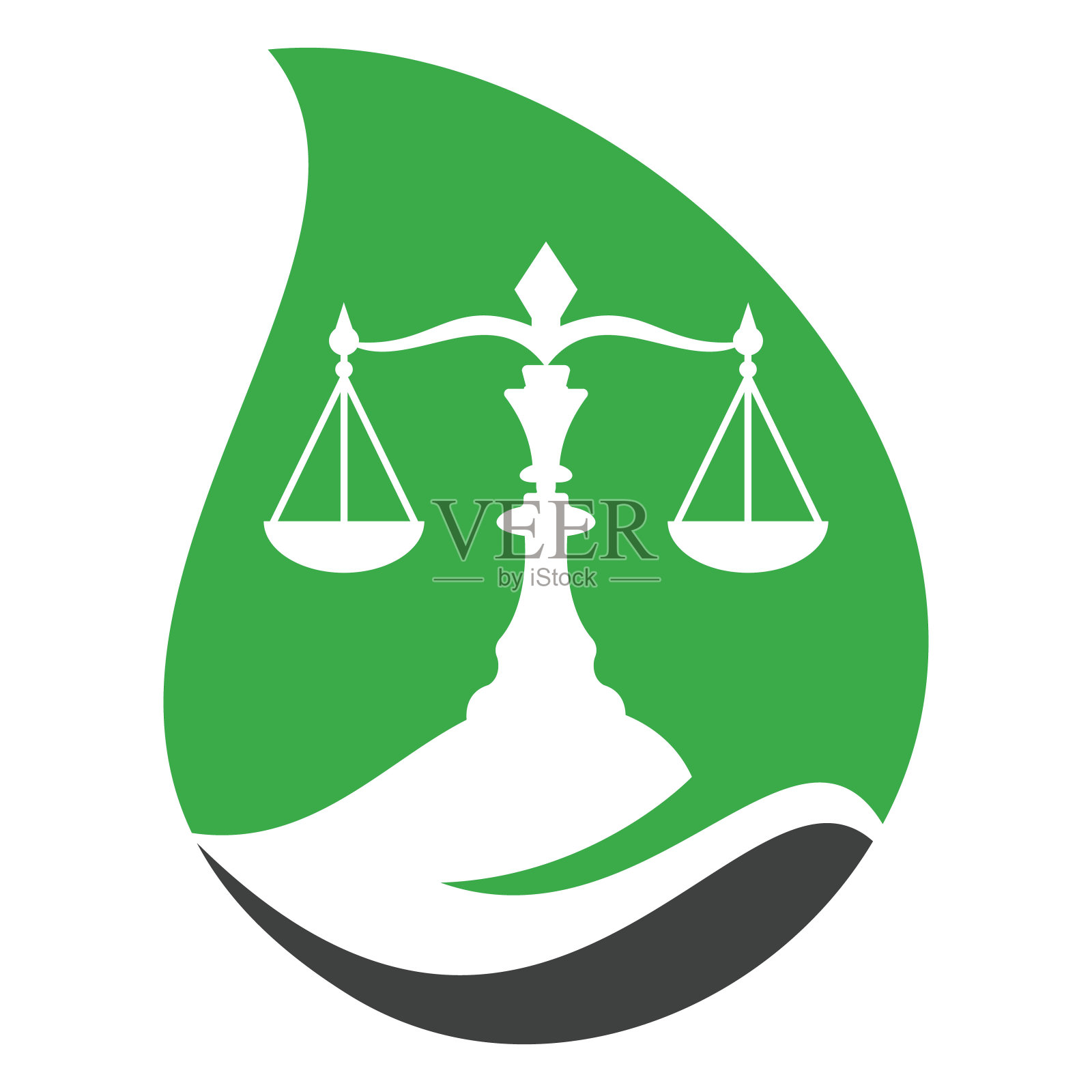 自然律师事务所drop形状概念标志设计模板。插画图片素材