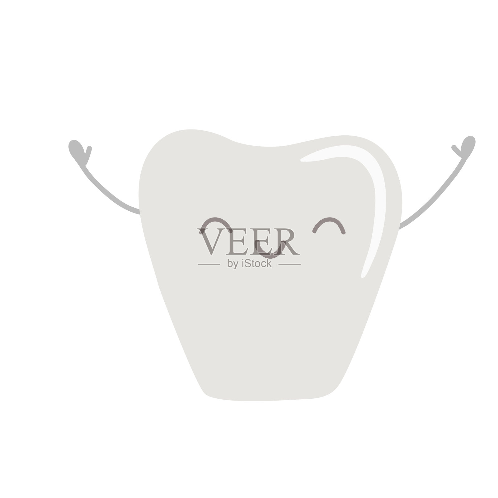 欢快微笑的牙齿。矢量卡通插图。插画图片素材