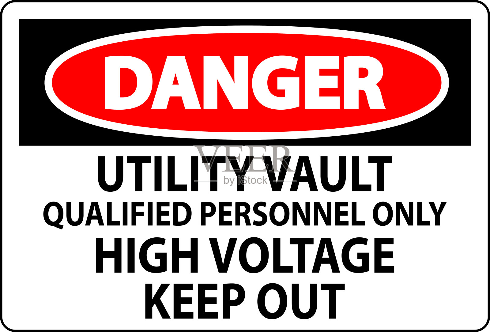 危险标志-只有合格人员才能进入,高压禁止进入插画图片素材