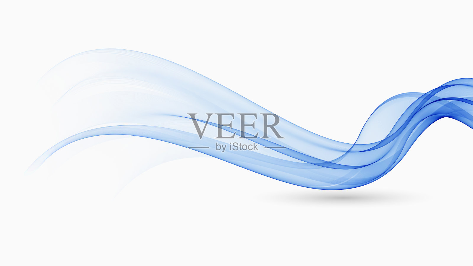 蓝色抽象波抽象矢量背景波。插画图片素材