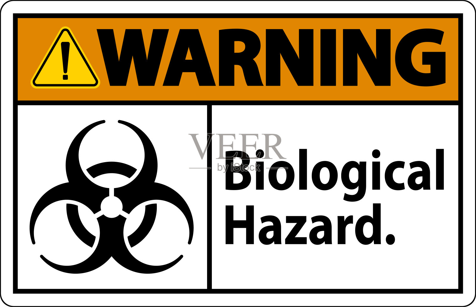 白底生物危害警告标签插画图片素材