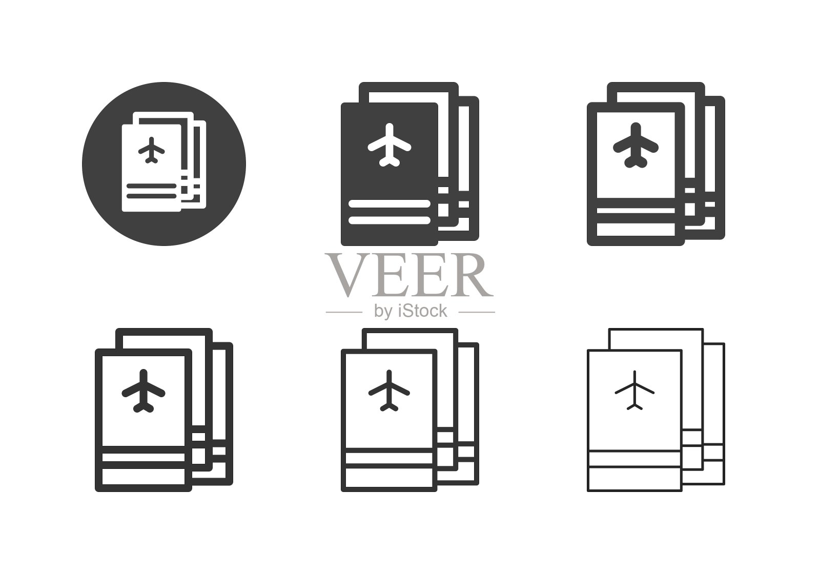 机票图标-多系列插画图片素材