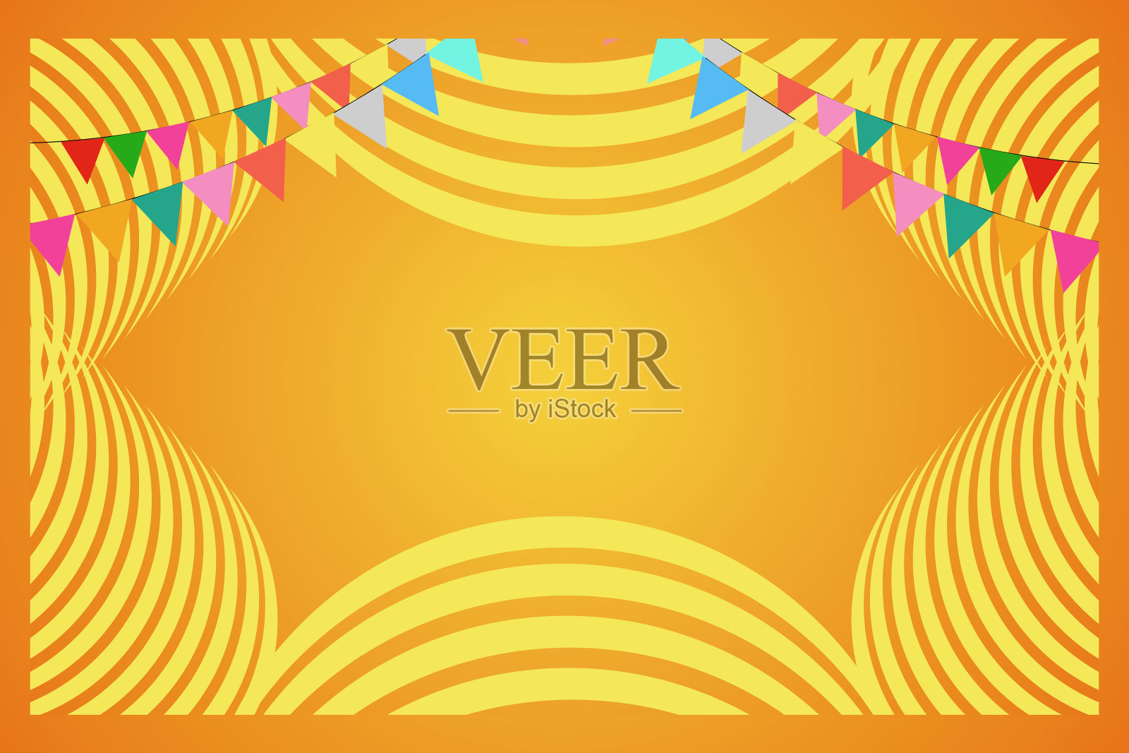 活泼的框架和三角形的旗帜插画图片素材