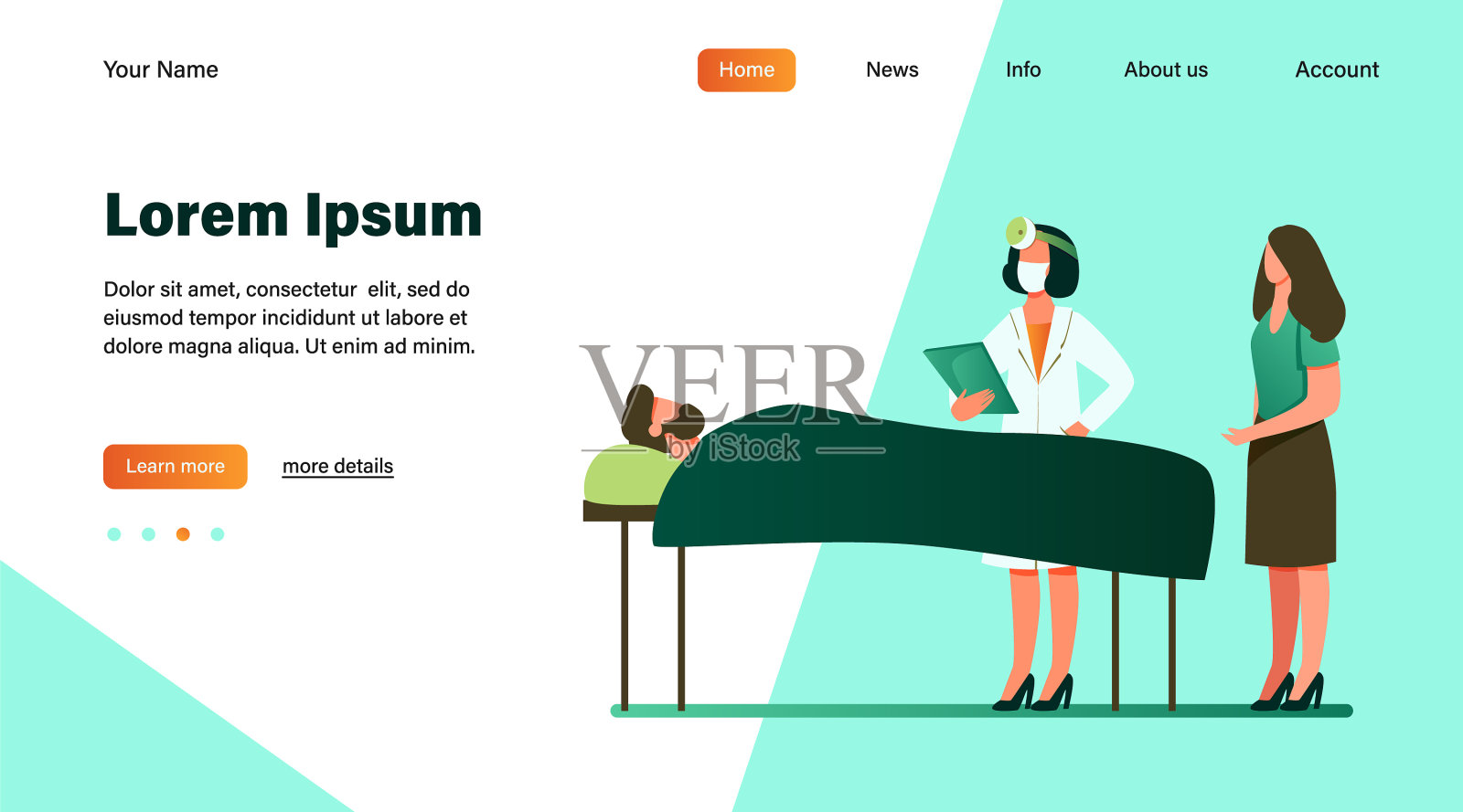 病床附近有病史的医生插画图片素材