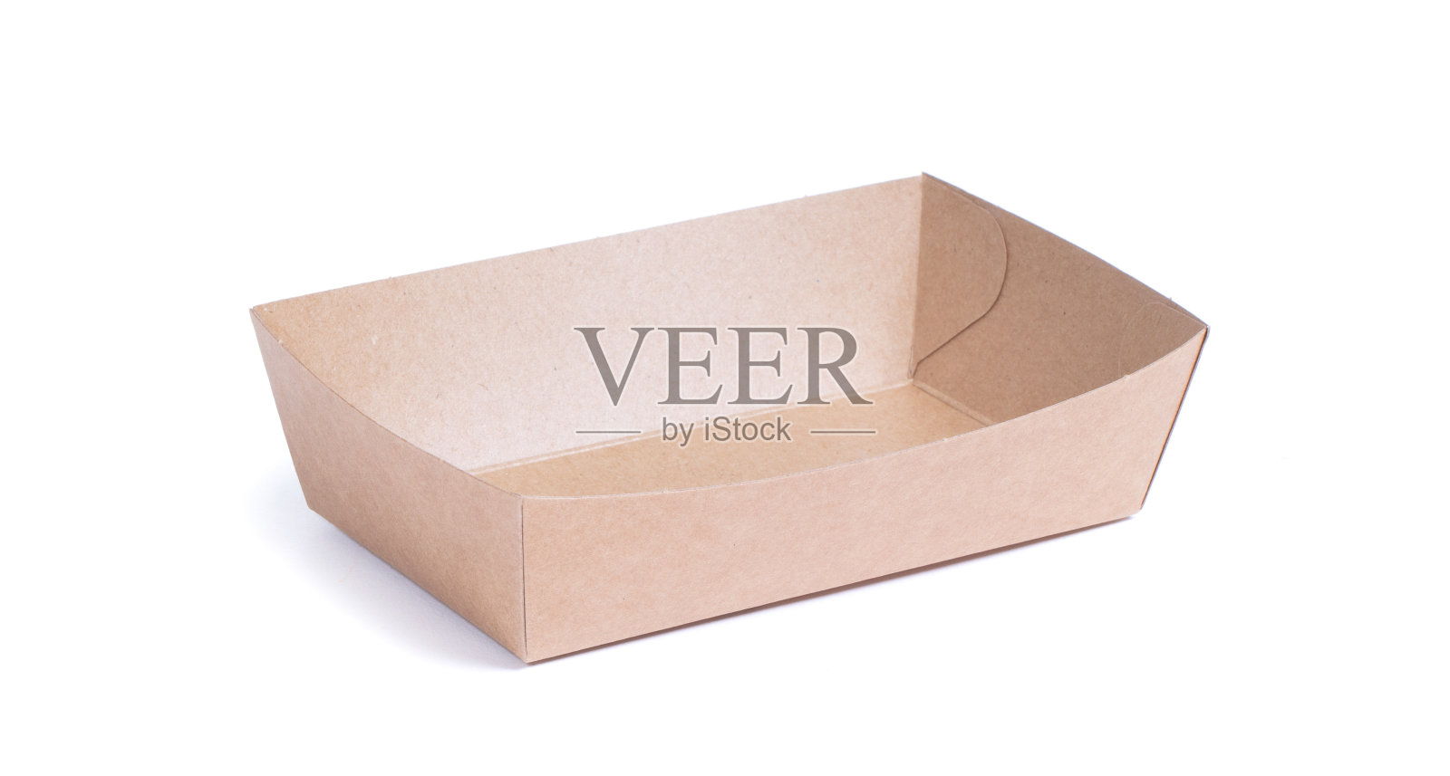 回收纸盘的零食,隔离在白色照片摄影图片