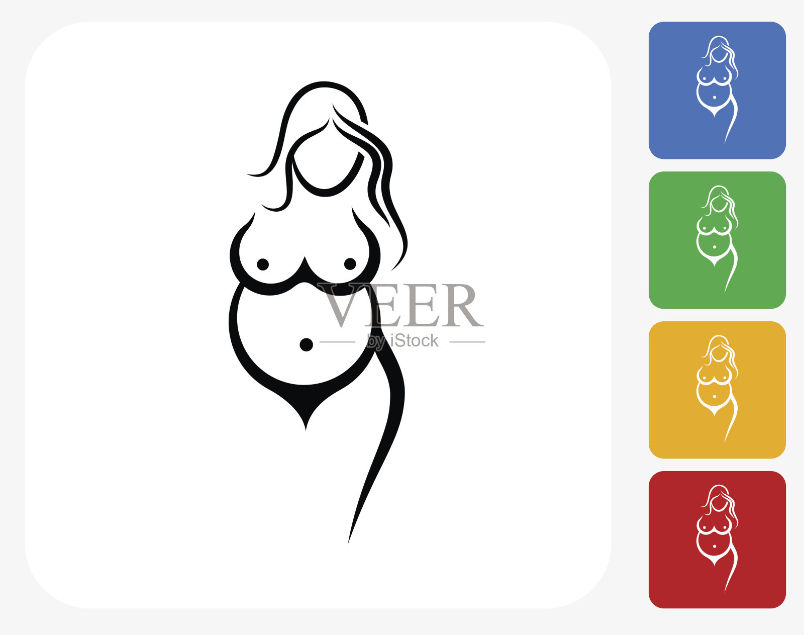 女人的身体图标平面设计插画图片素材