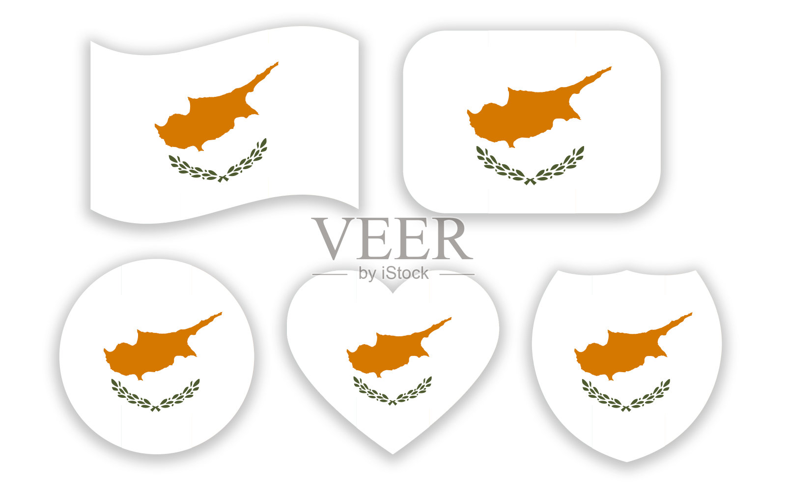 塞浦路斯国旗插画图片素材