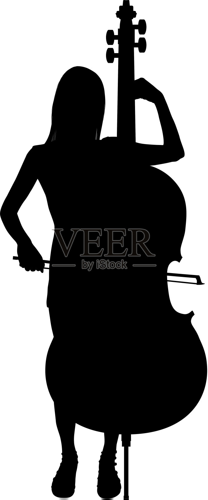 低音提琴手插画图片素材