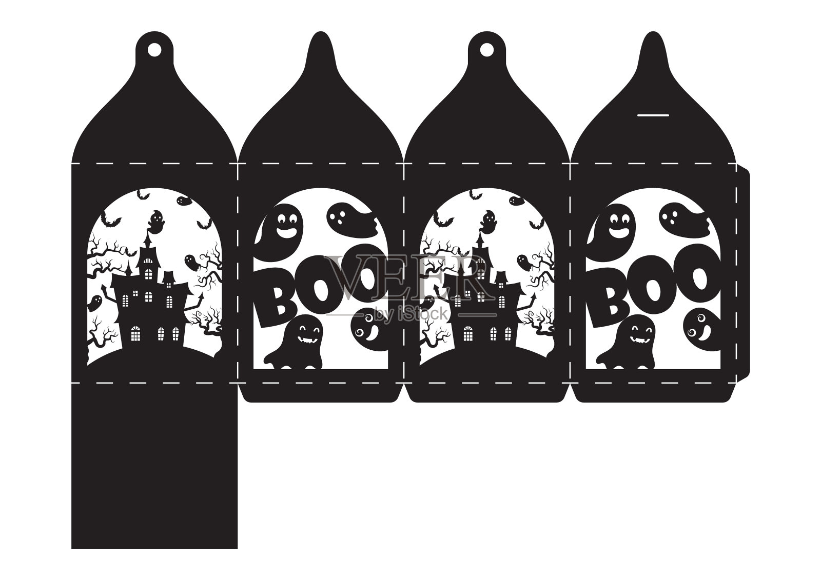 万圣节快乐招待盒礼物派对偏爱盒插画图片素材