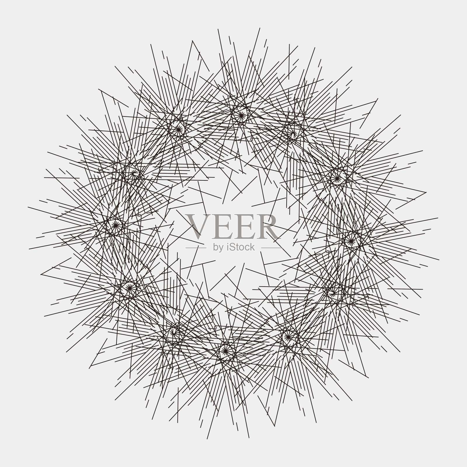 抽象黑白简单的转弯径向线图案插画图片素材