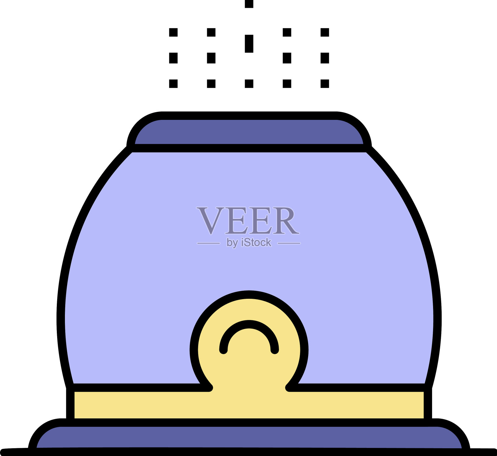 玻璃加湿器图标颜色轮廓插画图片素材