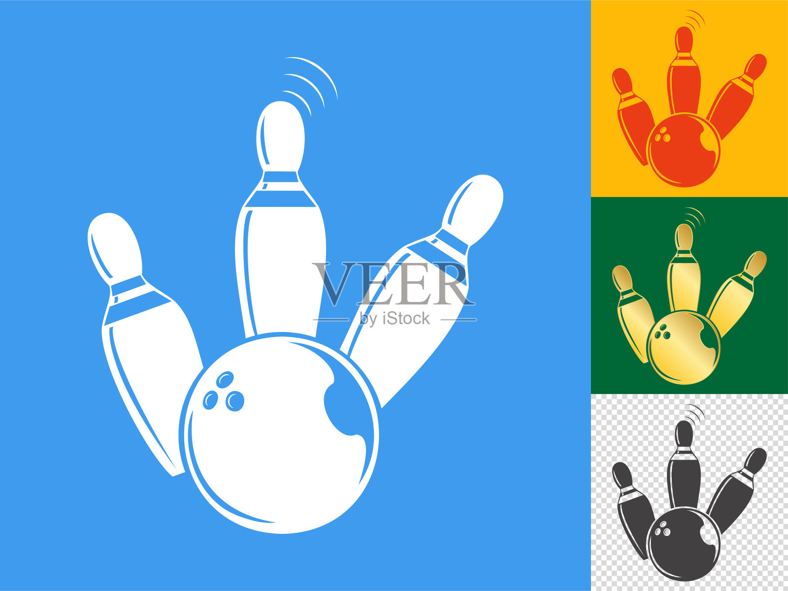 保龄球图标。插画图片素材