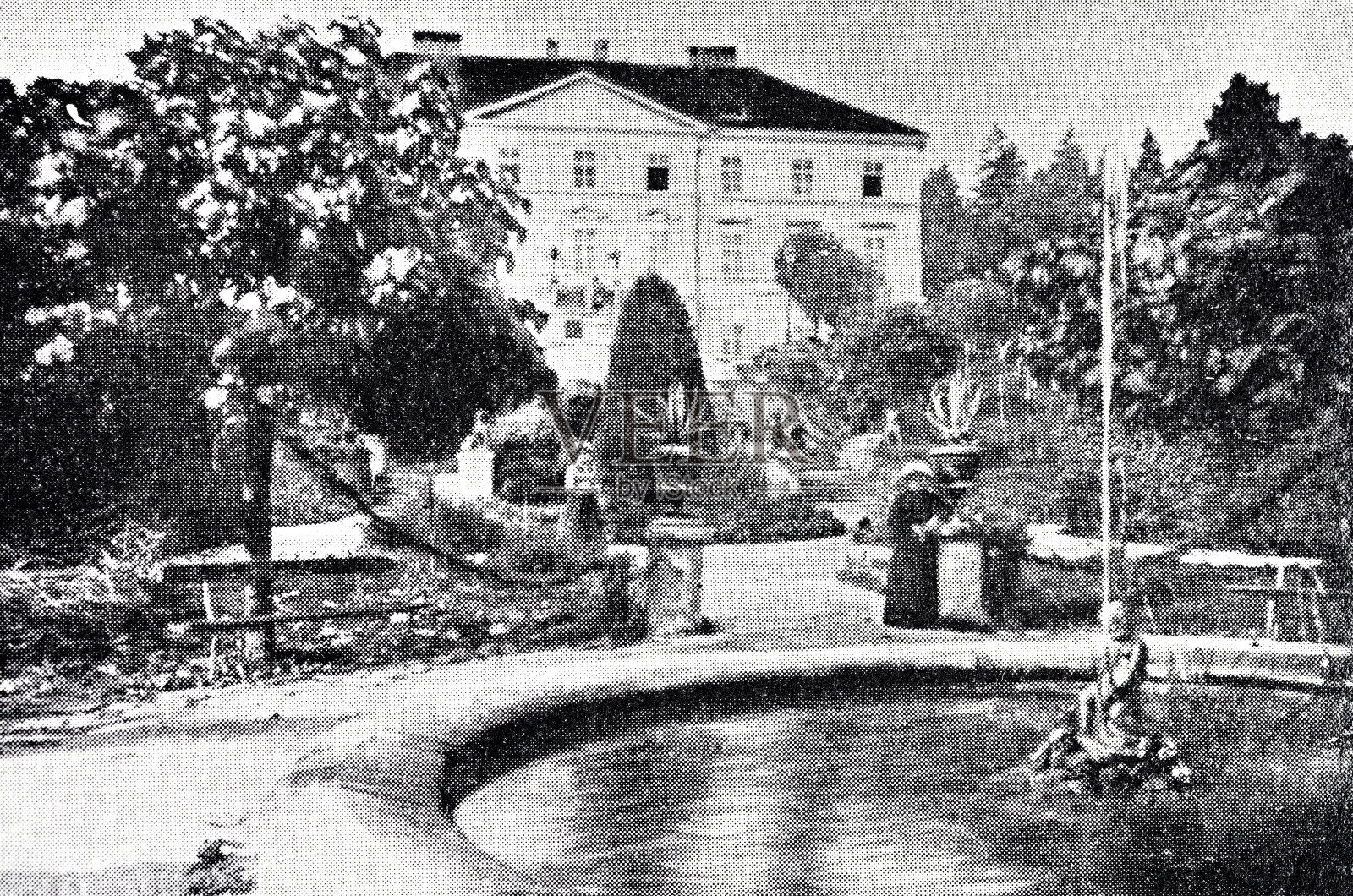 卢布尔雅那,Tivoli城堡插画图片素材