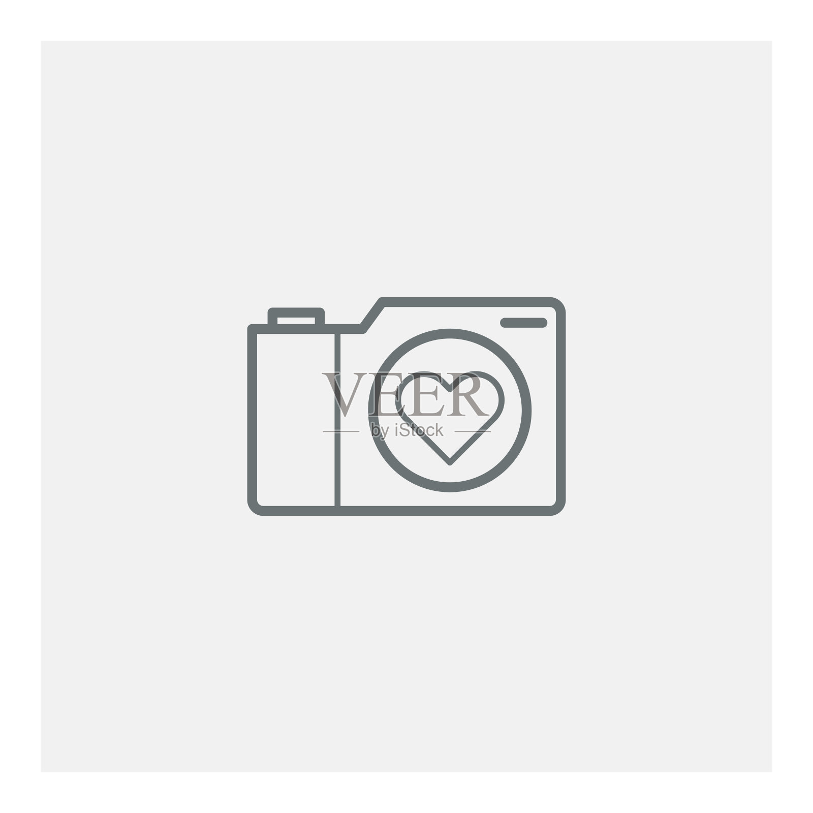 带心形符号的相机矢量图标图标素材