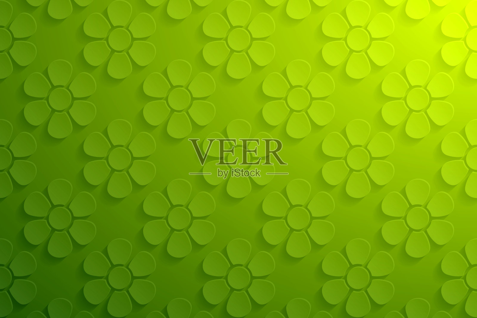 抽象的绿色背景-花卉图案插画图片素材