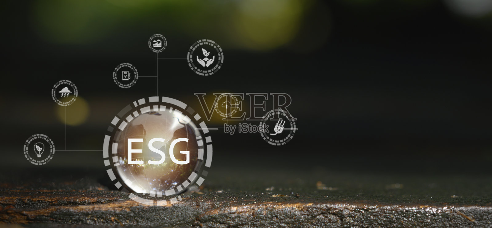 地球是透明的,是可持续发展组织的标志。对环境负责的企业照片摄影图片