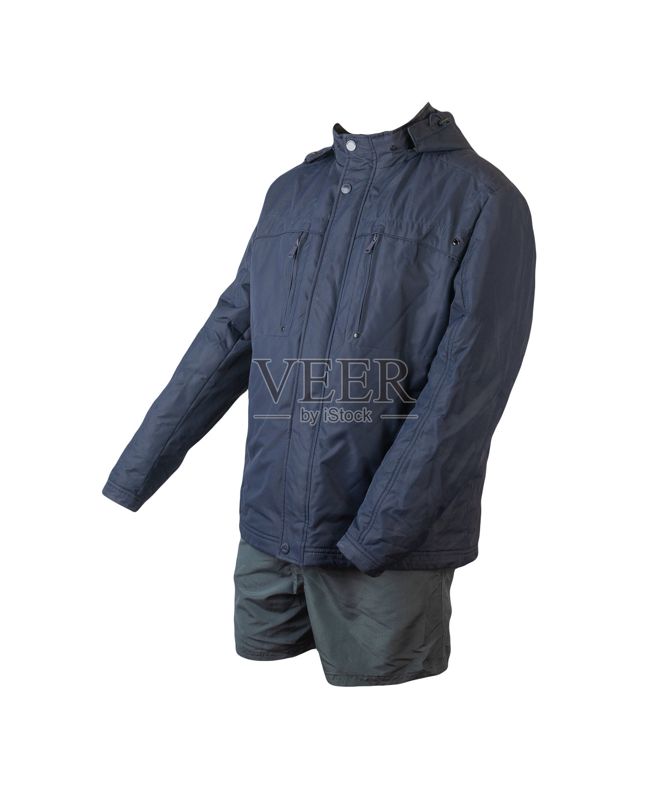 男子短夹克运动短裤孤立的白色背景。时尚休闲装照片摄影图片