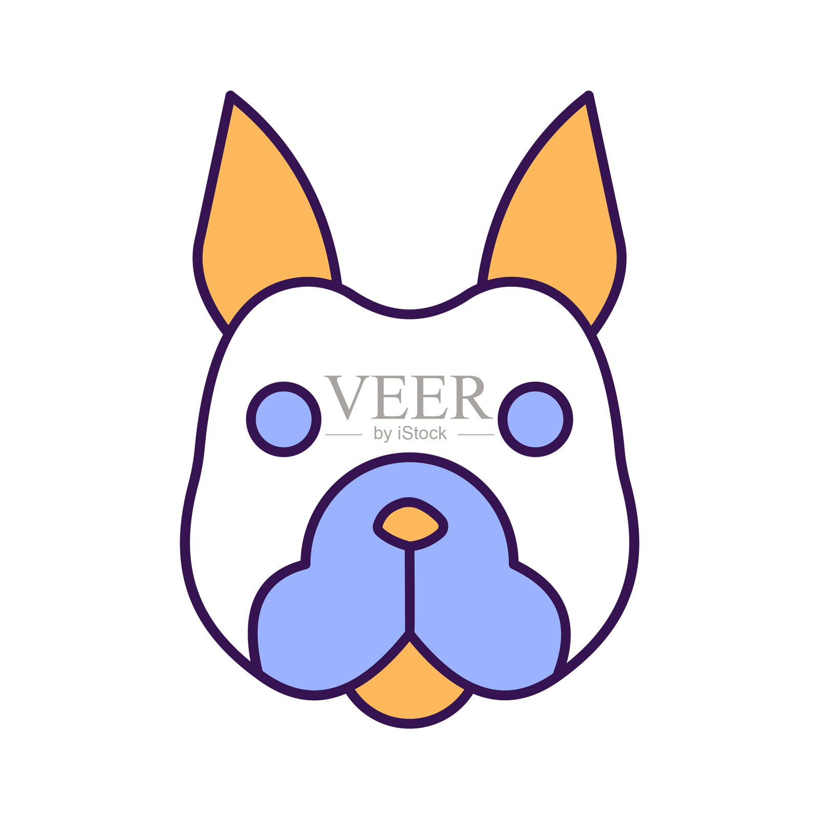 猎犬矢量图标,可以很容易地修改或编辑插画图片素材