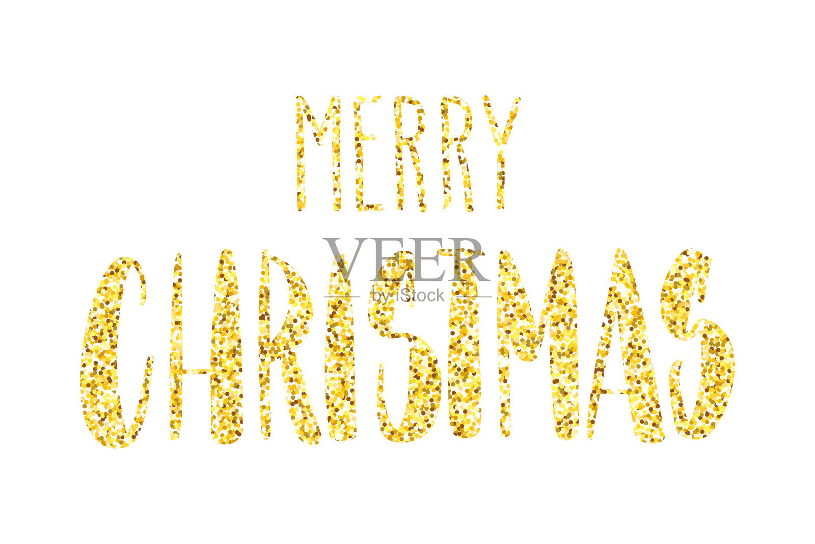祝圣诞快乐,贺卡上的字闪闪发光插画图片素材