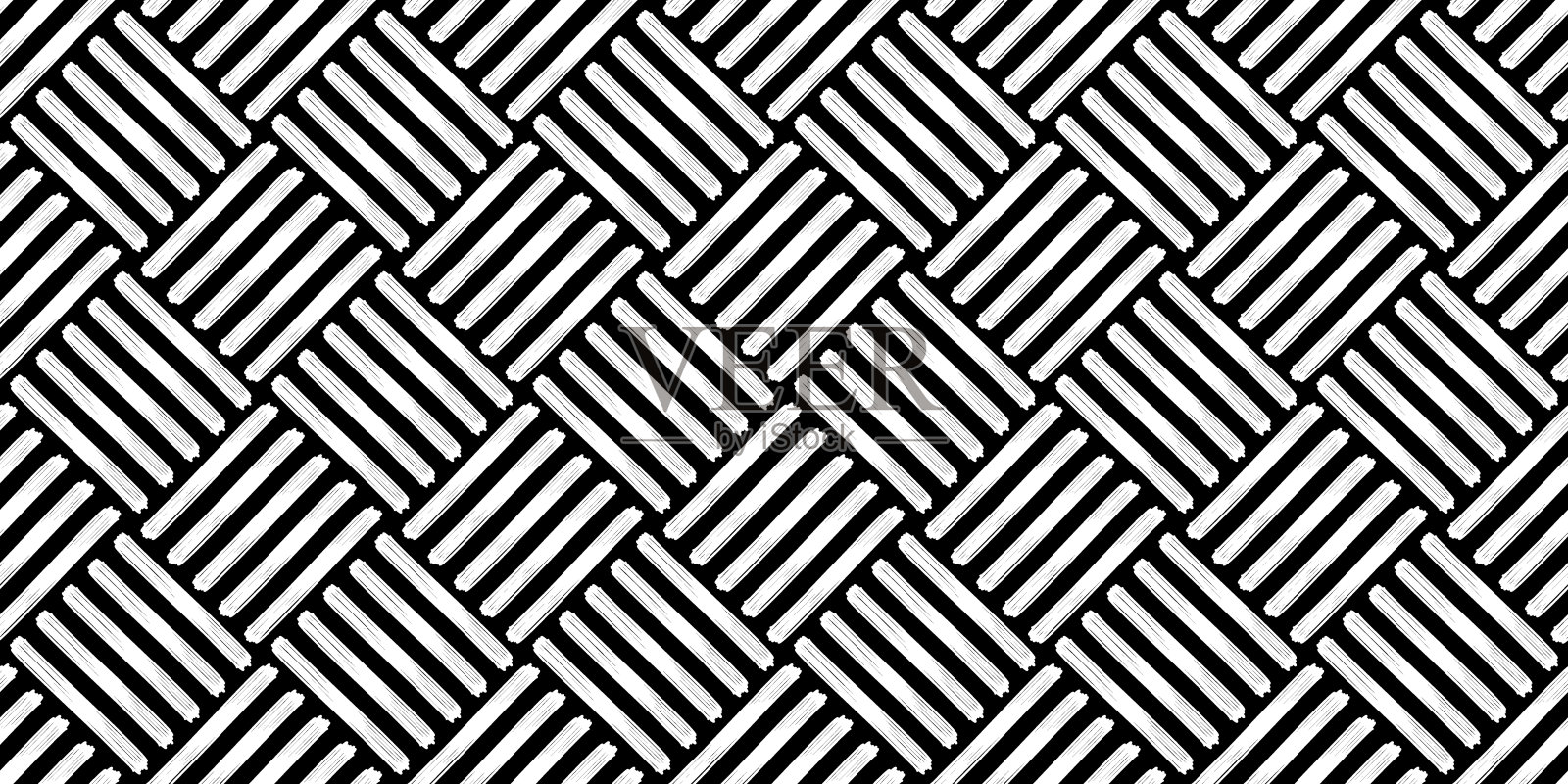 对角线篮编织黑白无缝花纹插画图片素材
