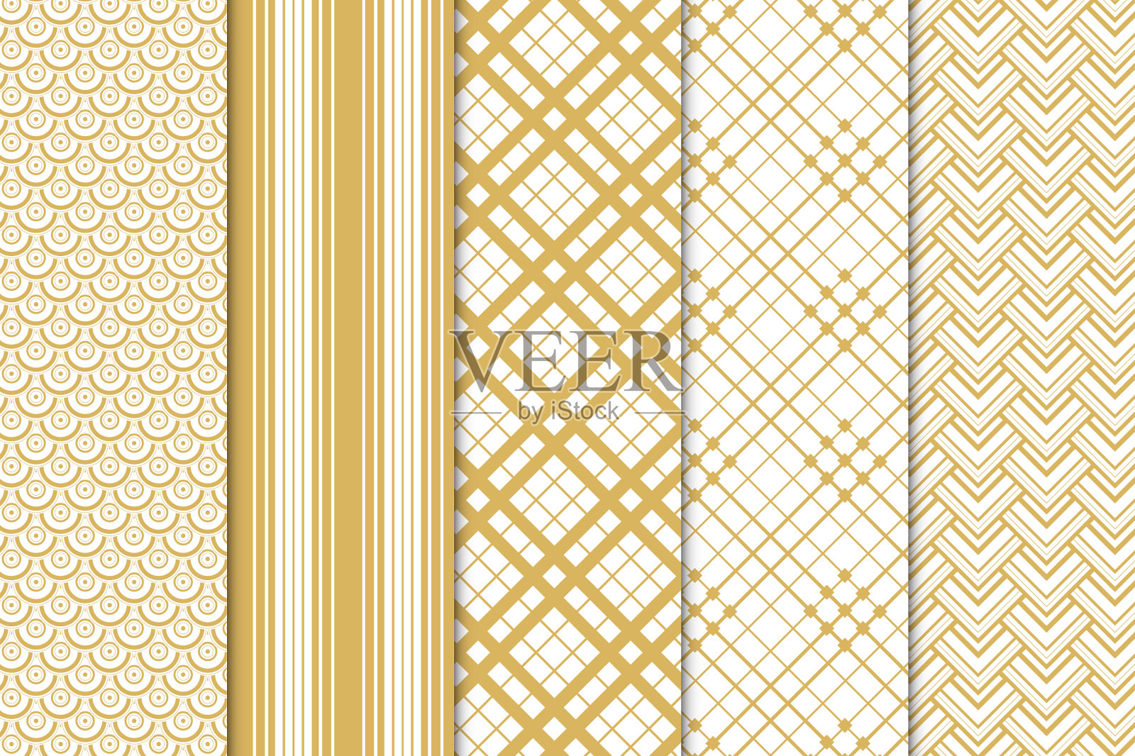 黄金几何图案壁纸书插画图片素材