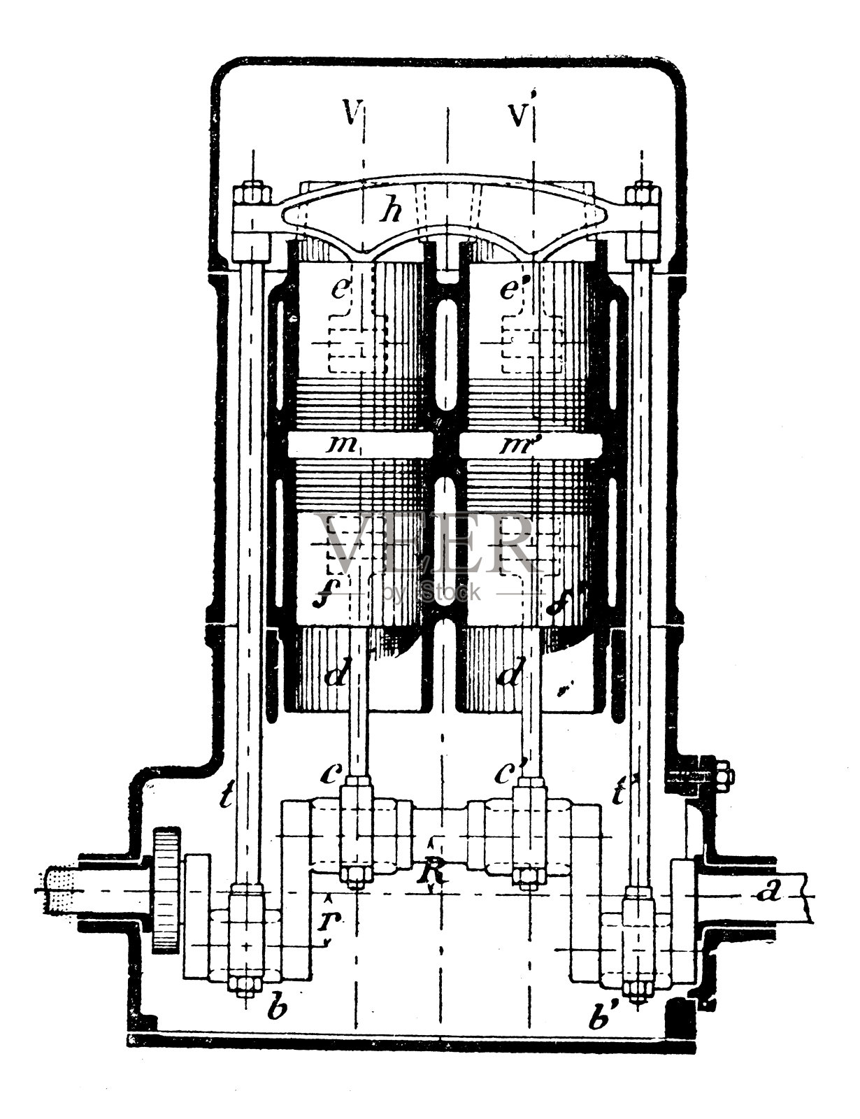 古董插图:交通工具的发明,汽车及其零部件插画图片素材