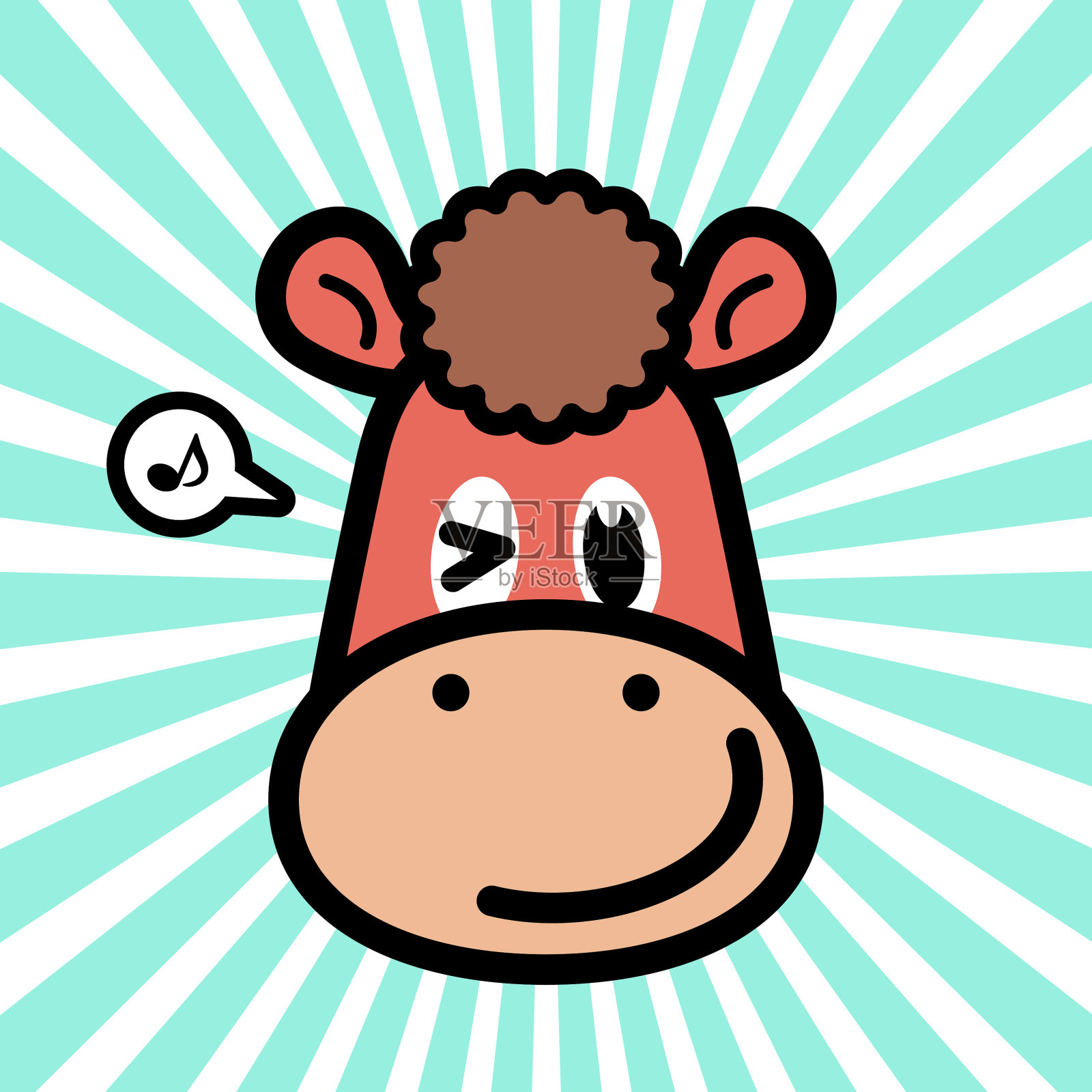 可爱的马的卡通角色设计插画图片素材