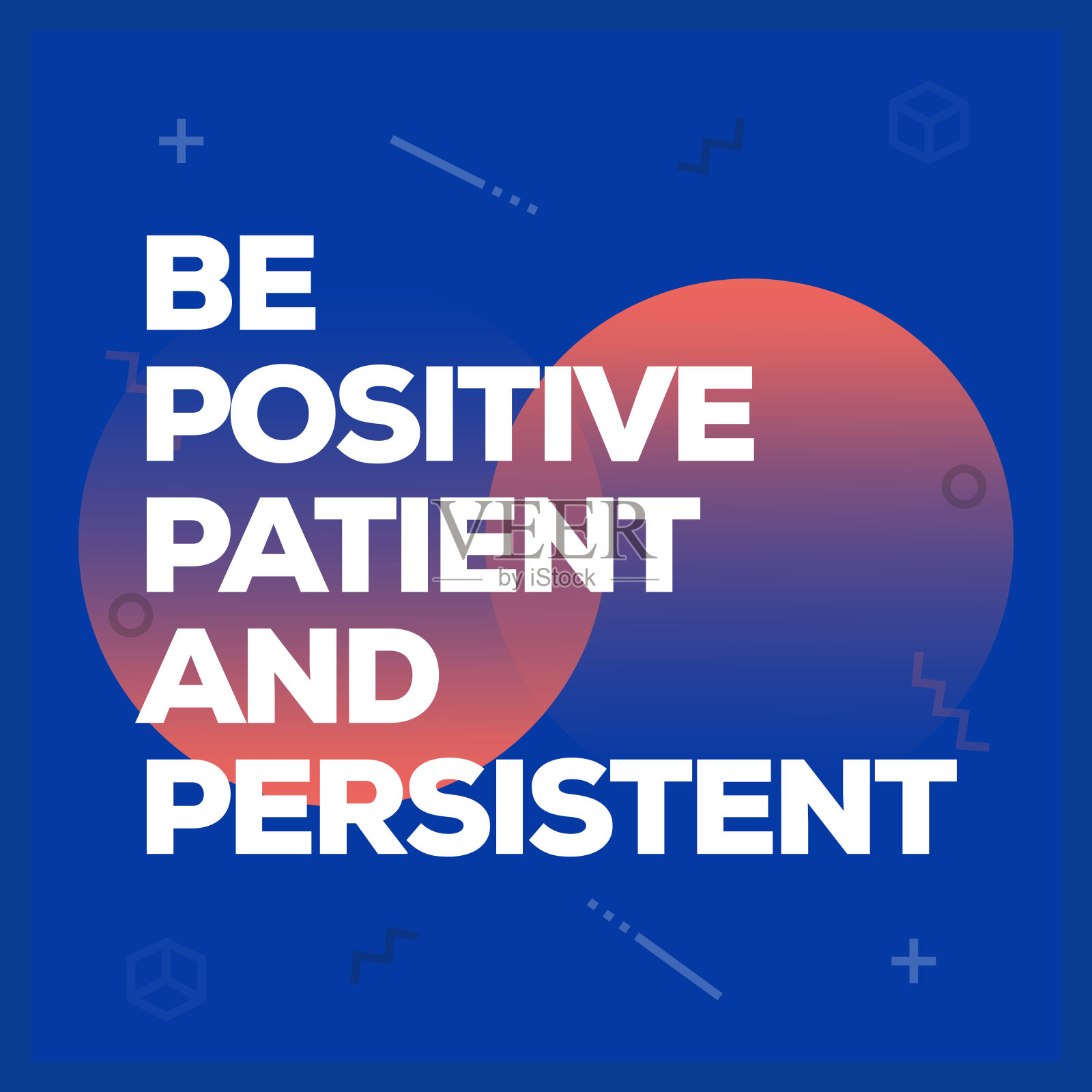 积极、耐心、坚持。激发创意动机引用海报模板。矢量排版-插图插画图片素材