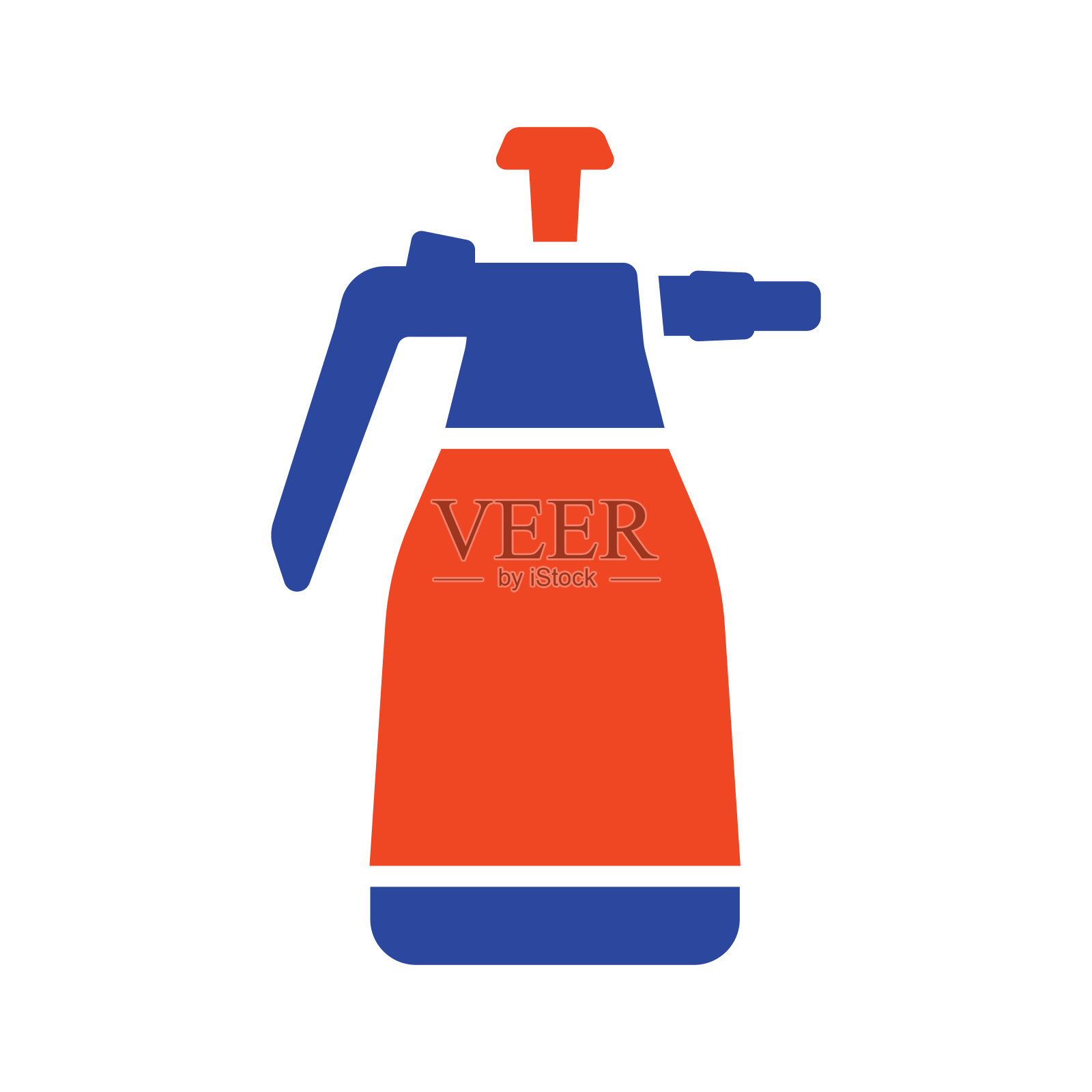 花园手压缩喷雾器泵矢量图标插画图片素材