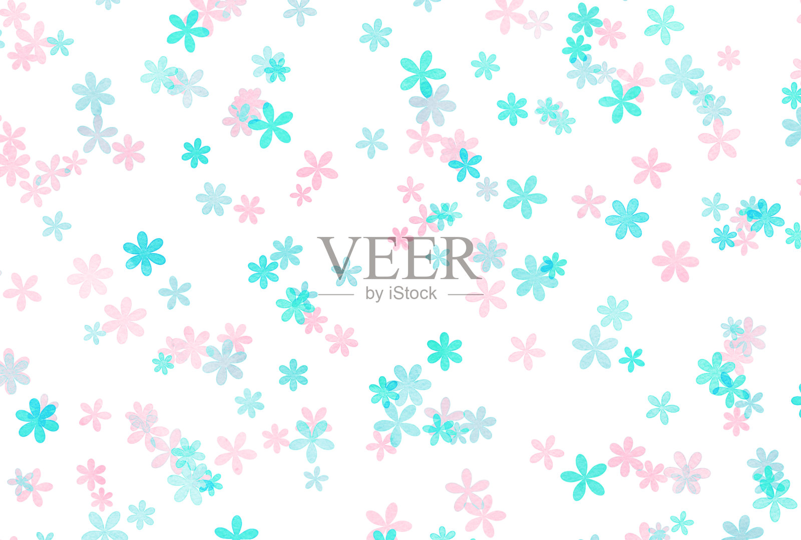 彩色水彩花卉背景插图插画图片素材