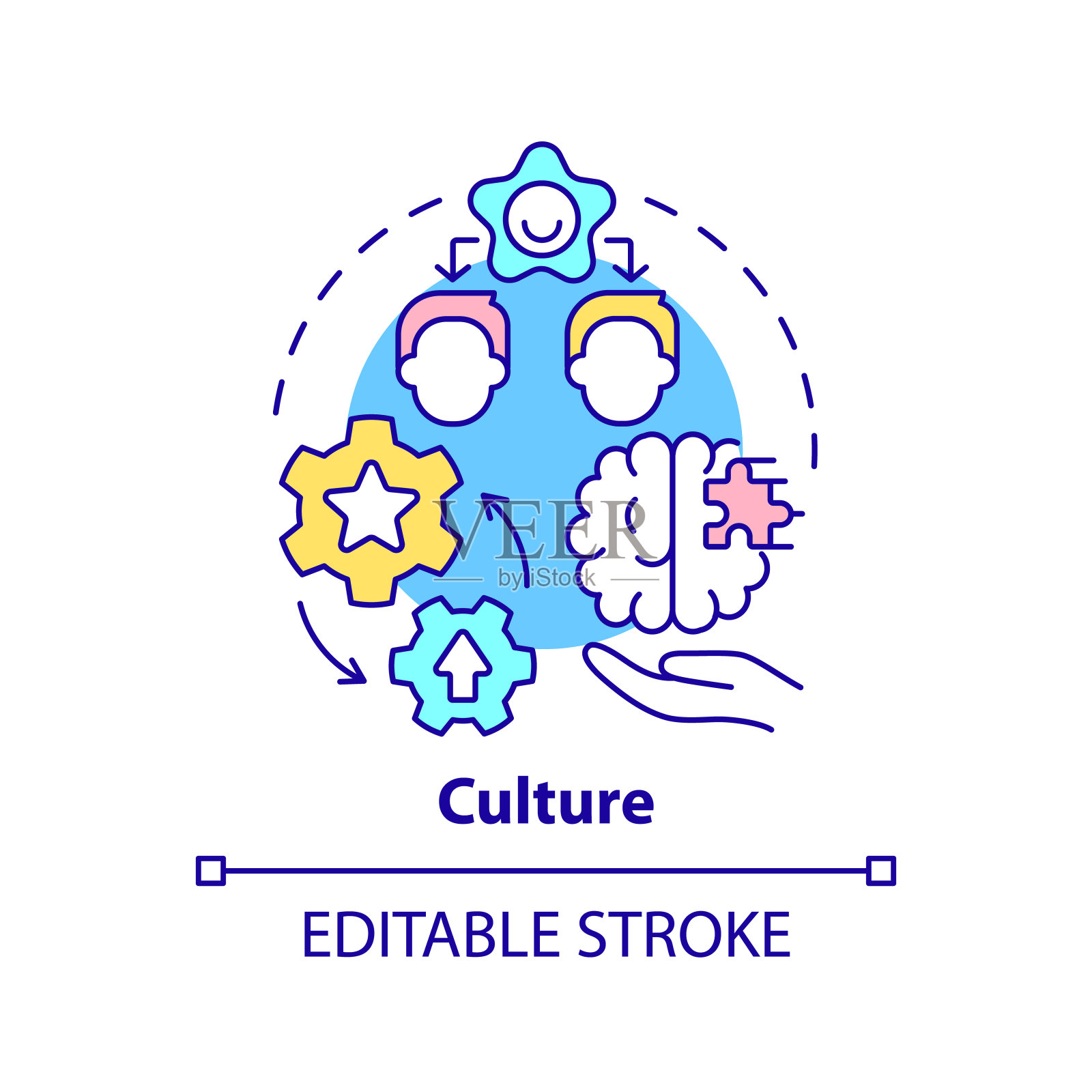 文化概念的图标插画图片素材