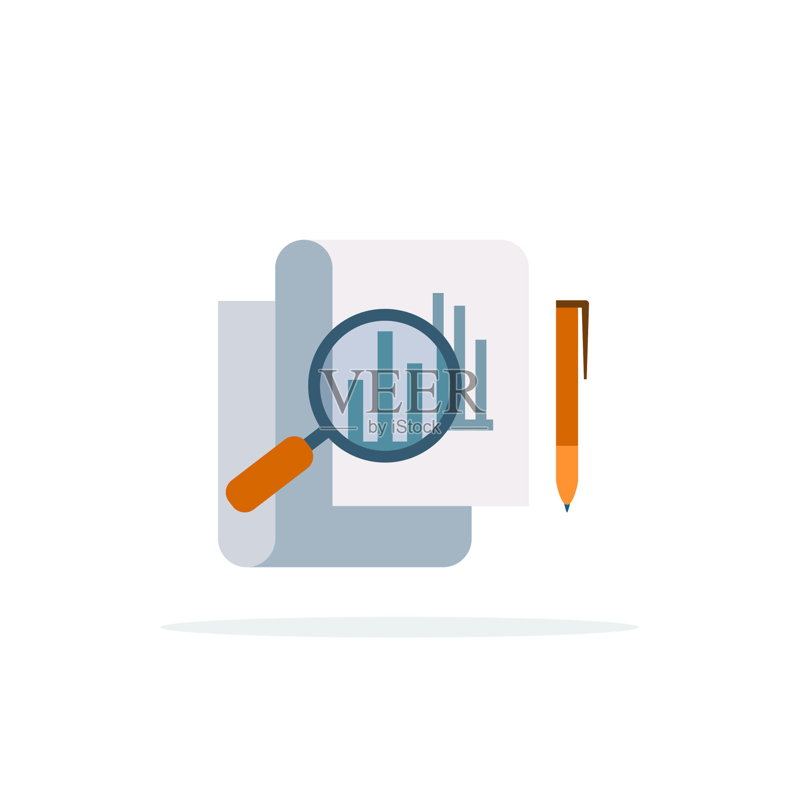 财务控制平面图标插画图片素材