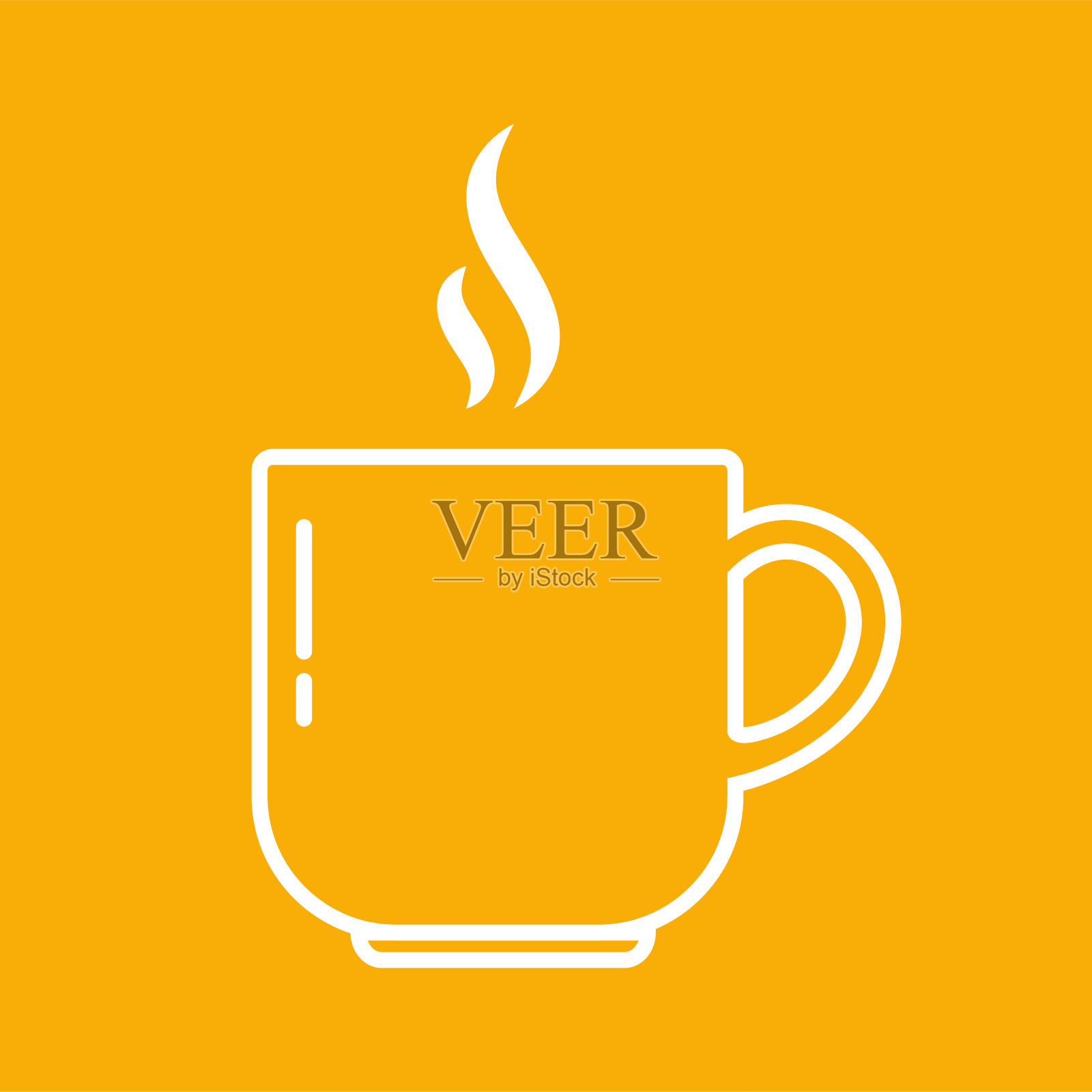 咖啡杯线条图标。插画图片素材