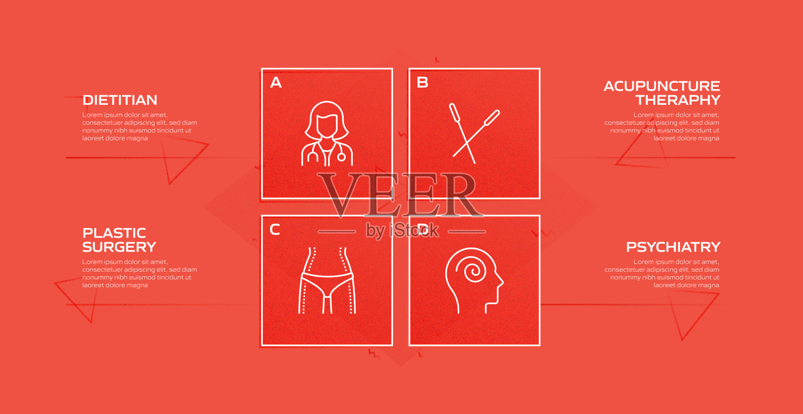医疗保健和医疗相关流程信息图表模板。过程时间图。带有线性图标的工作流布局插画图片素材