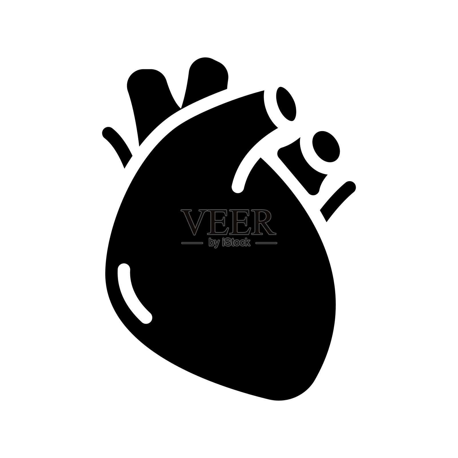 心脏病发作图标,矢量符号插图。插画图片素材