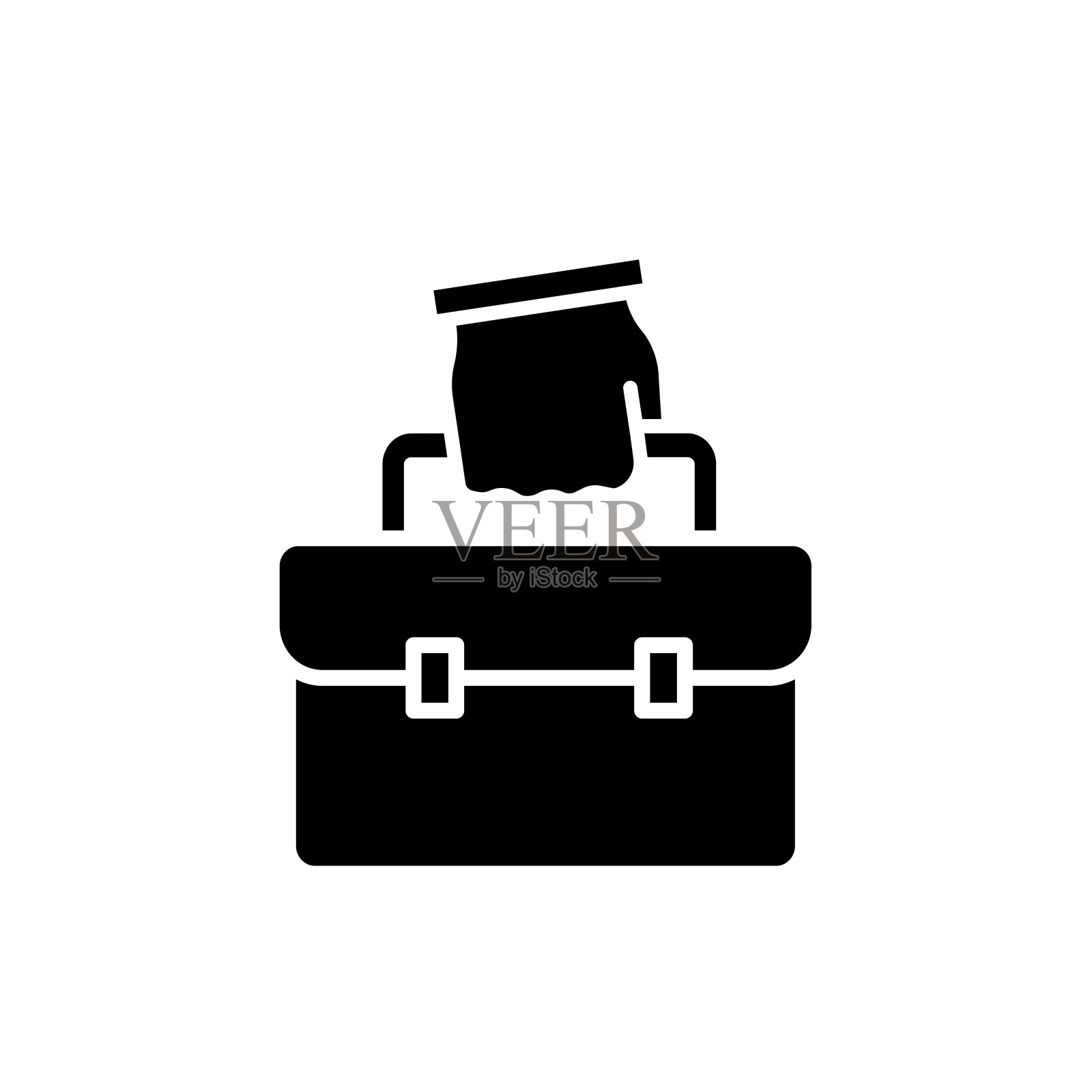 手里拿着公文包的商人。平面图标设计图标素材