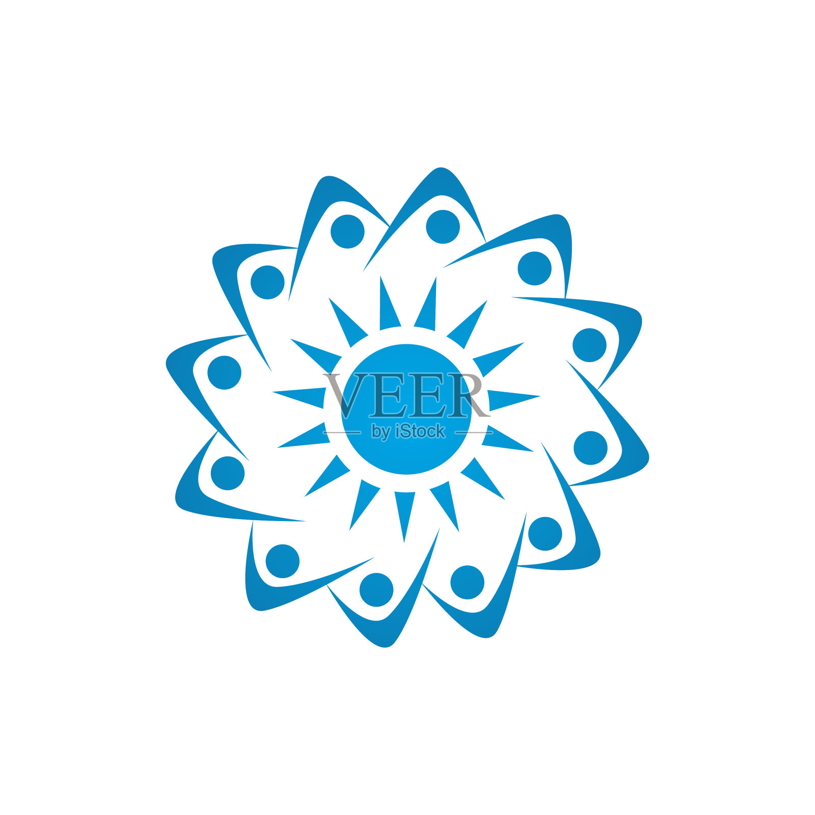 圆形的线形花插画图片素材