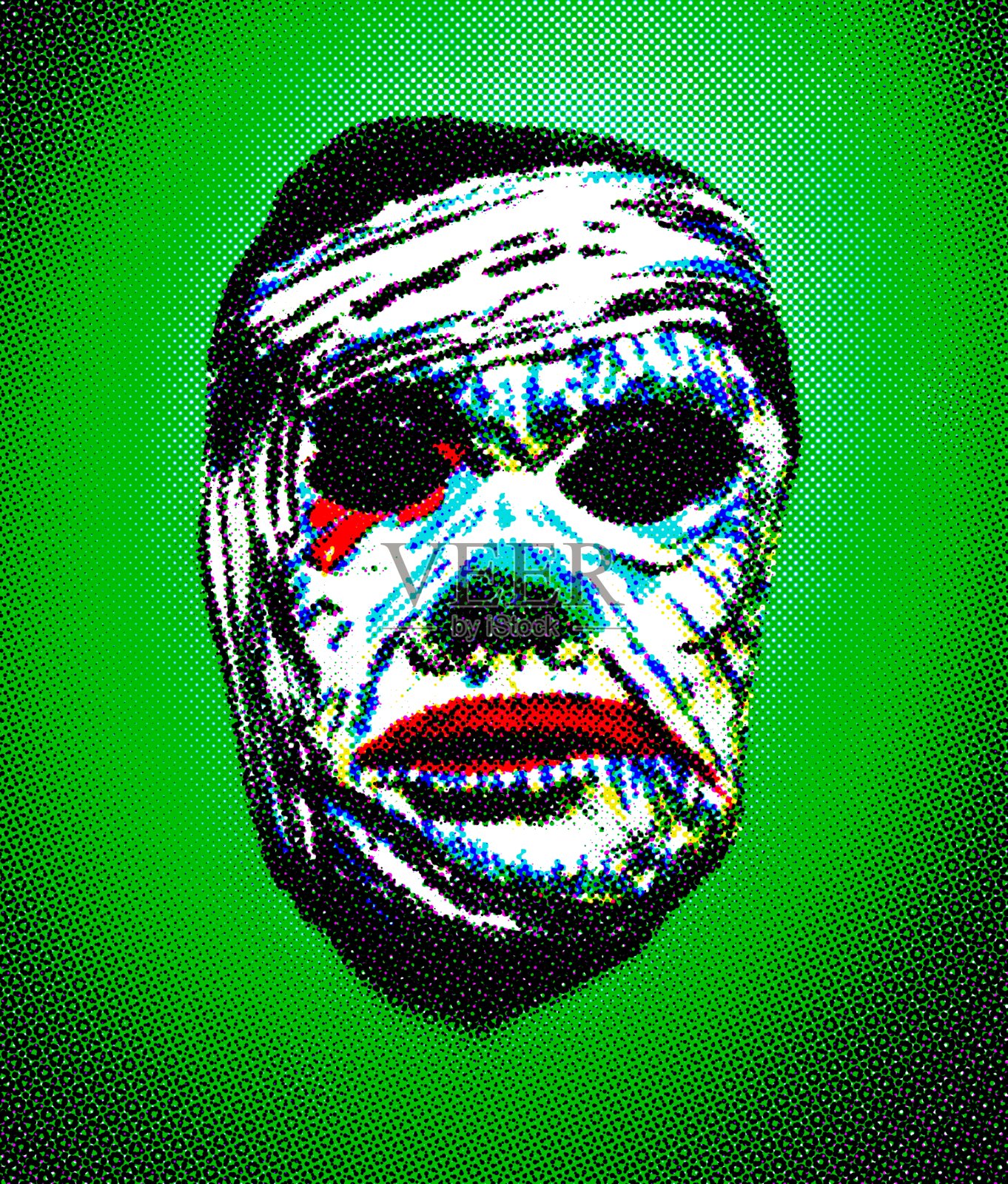 怪物面具插画图片素材