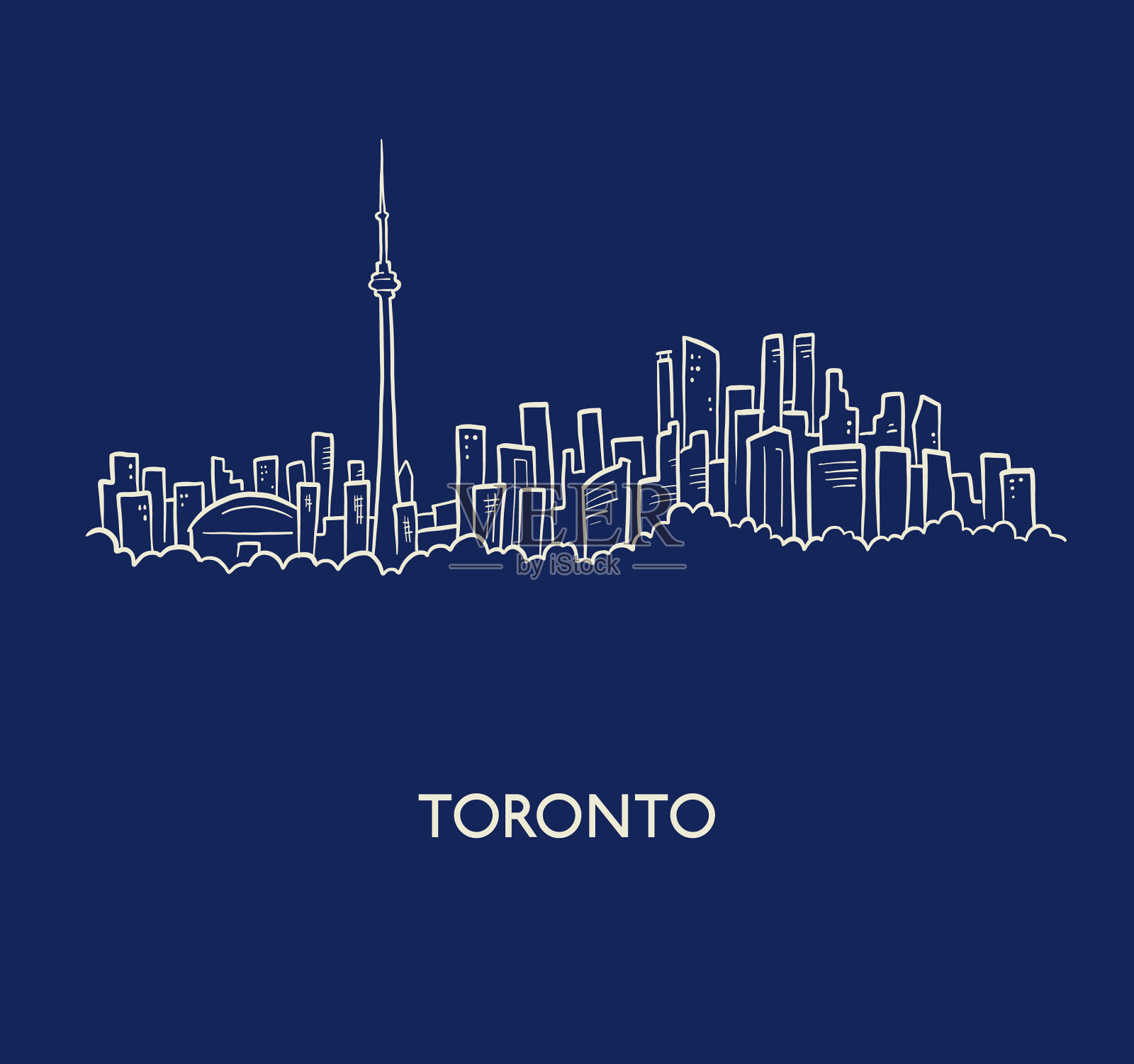 多伦多的天际线插画图片素材