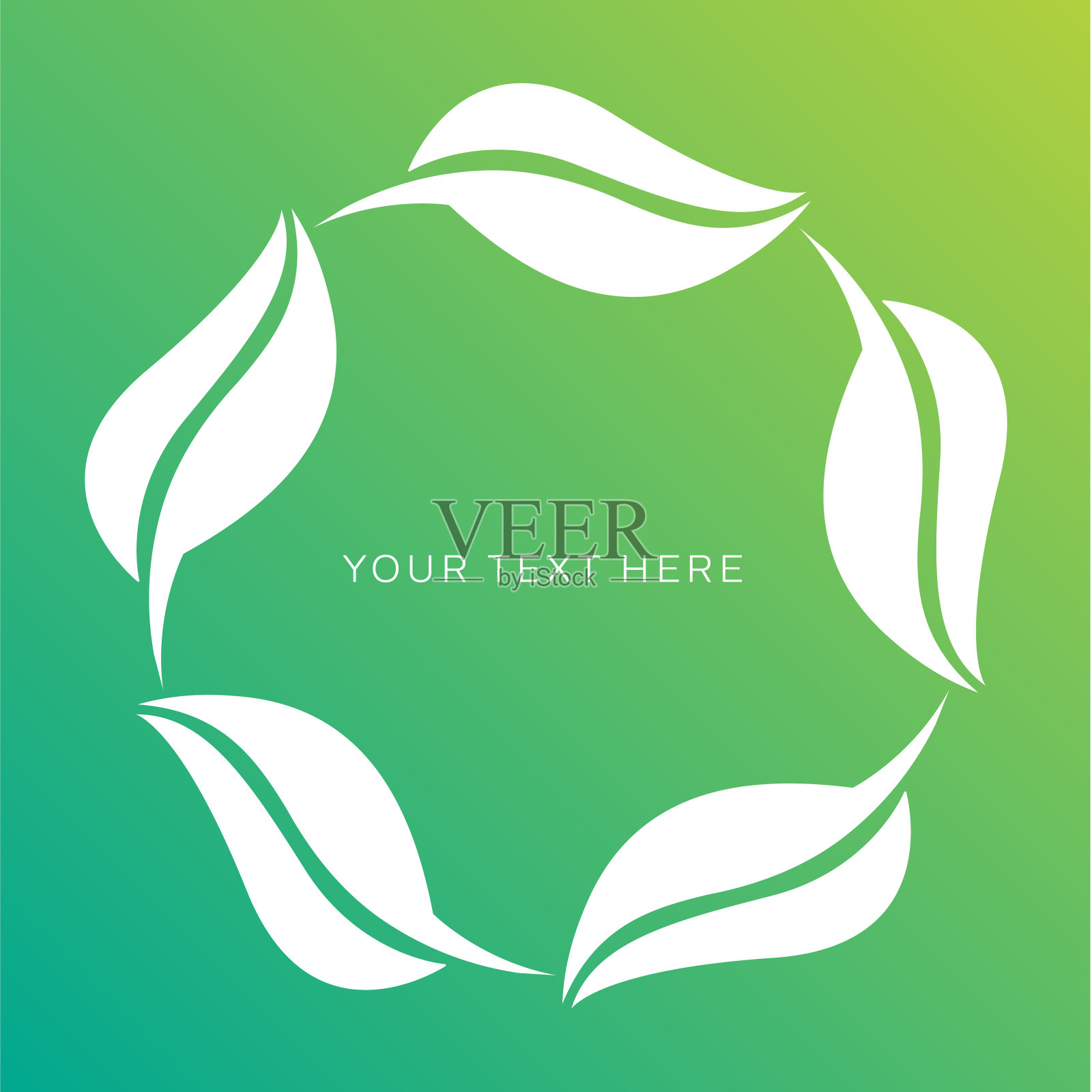 圈出叶片形状标签。抽象概念图。标签贴纸。邮票为您的文字矢量股票插图。圆圈,环境保护,叶子,有机,农业,农场,标志插画图片素材