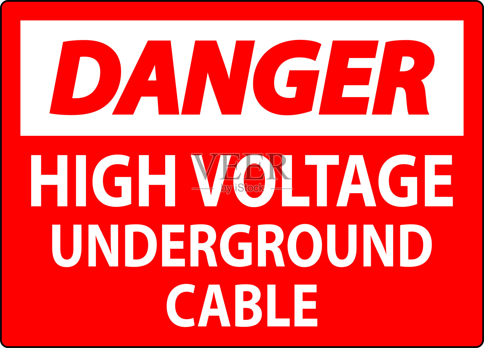 高压地下电缆危险标志插画图片素材