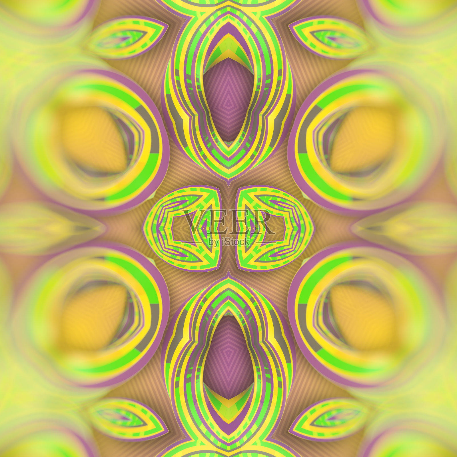 迷幻的图案从一组彩虹扭曲的形状。3d渲染背景。数码插图照片摄影图片